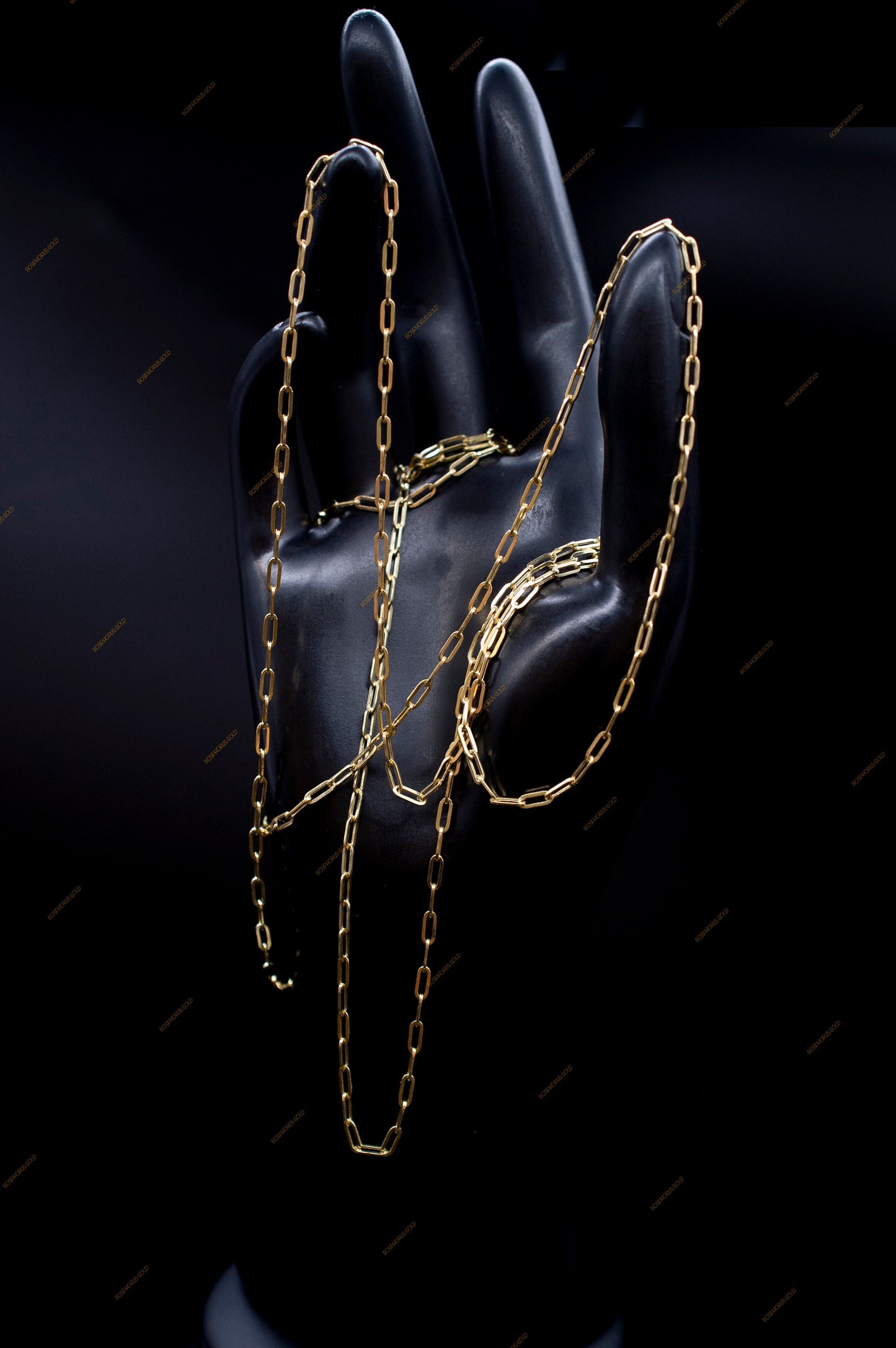 14k Yellow Gold Fancy Paperclip Chain Necklace, Dainty Paperclips Necklace 2.3mm, 2.8mm Women ,Real 14k Yellow Gold women Necklace