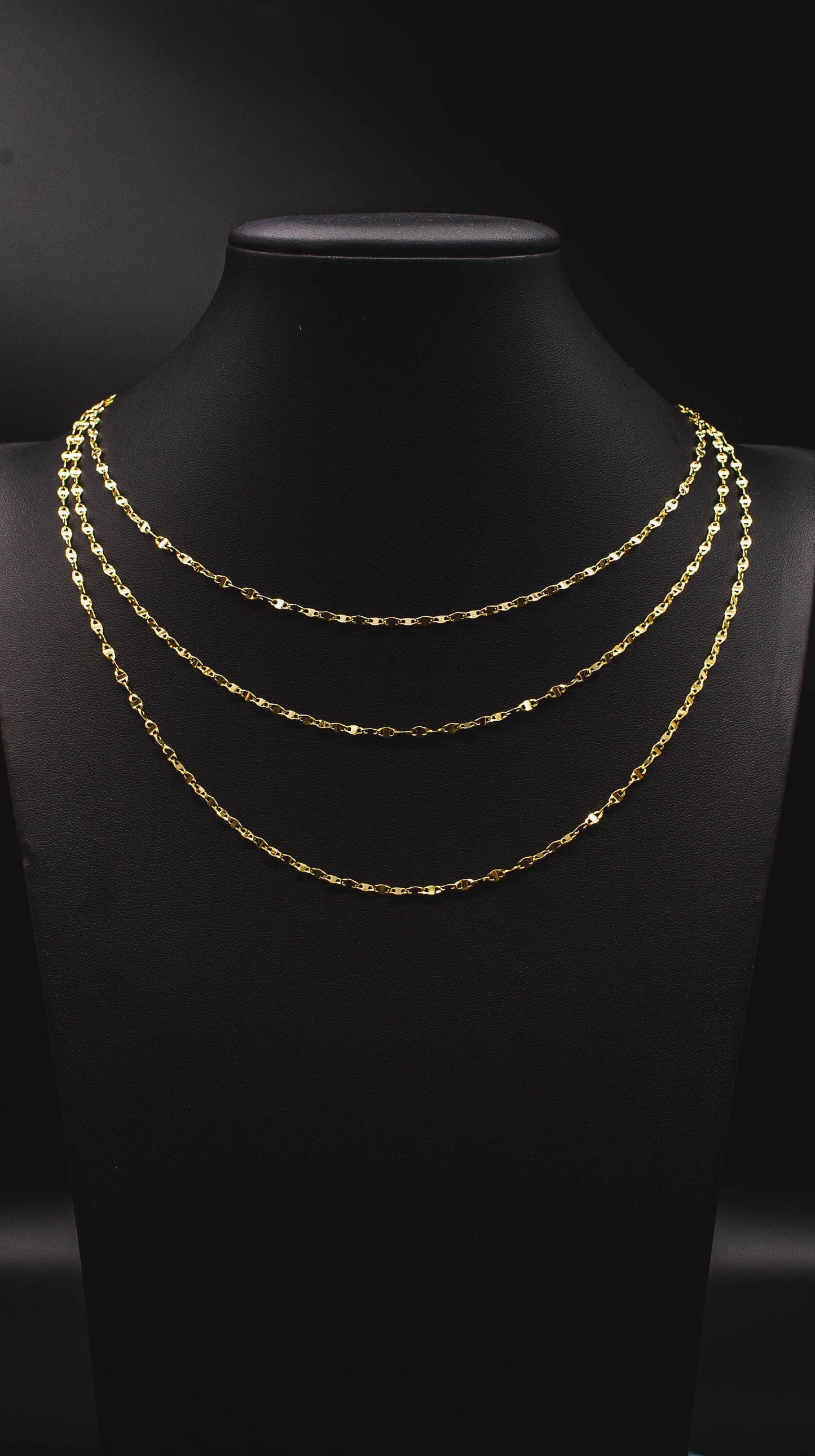 14K Solid Gold Mirror Chain,14k Solid gold 2.5mm Yellow Twisted Mirror Chain, 14k Gold Yellow women necklace,Twisted Mirror Chain