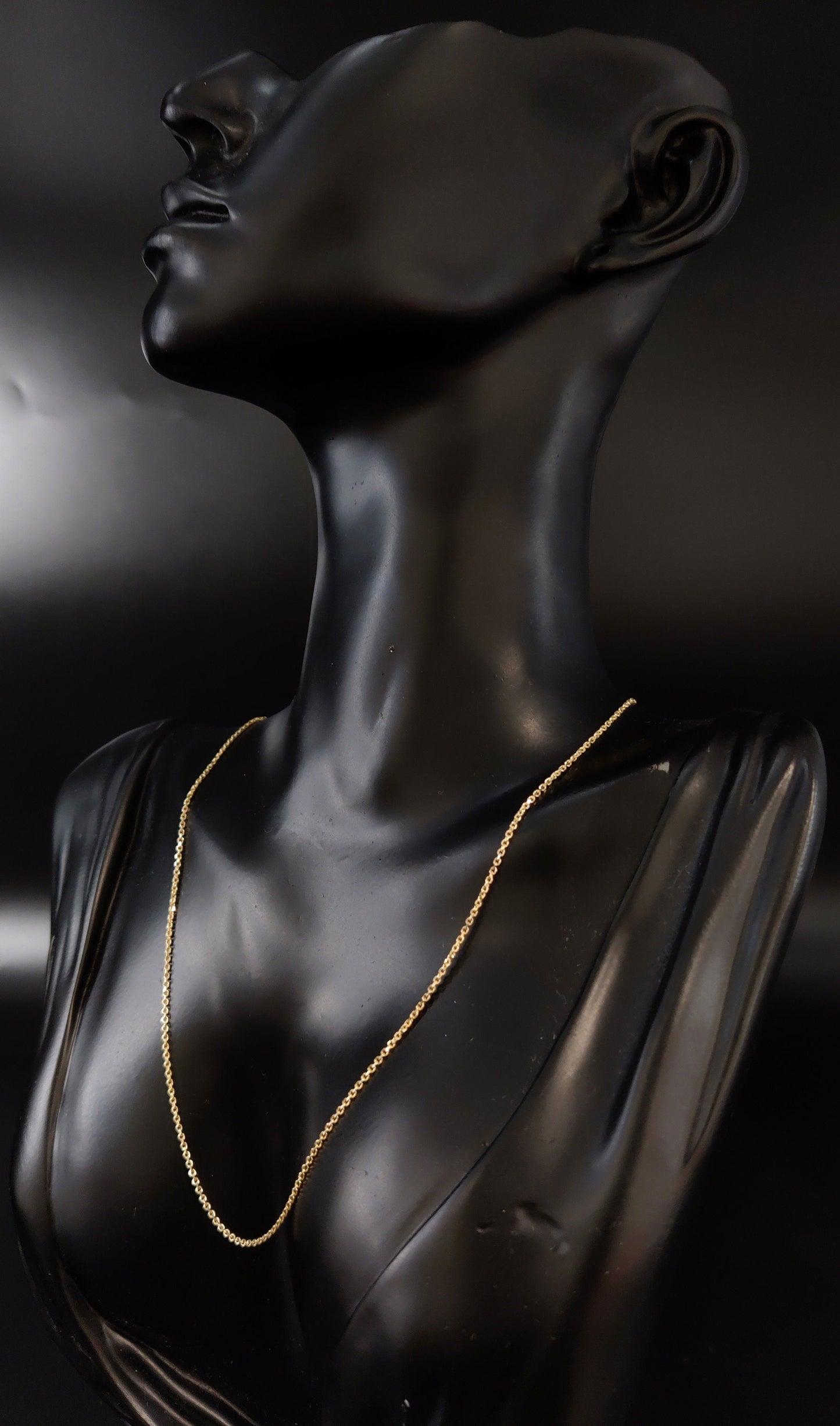 SOLID 10K Yellow Gold Cable Link Chain Necklace,10k Real Gold 1.3mm Heavy Cable Chain, 10k Gold Chain, 1OK Solid Gold Women Pendant Chain