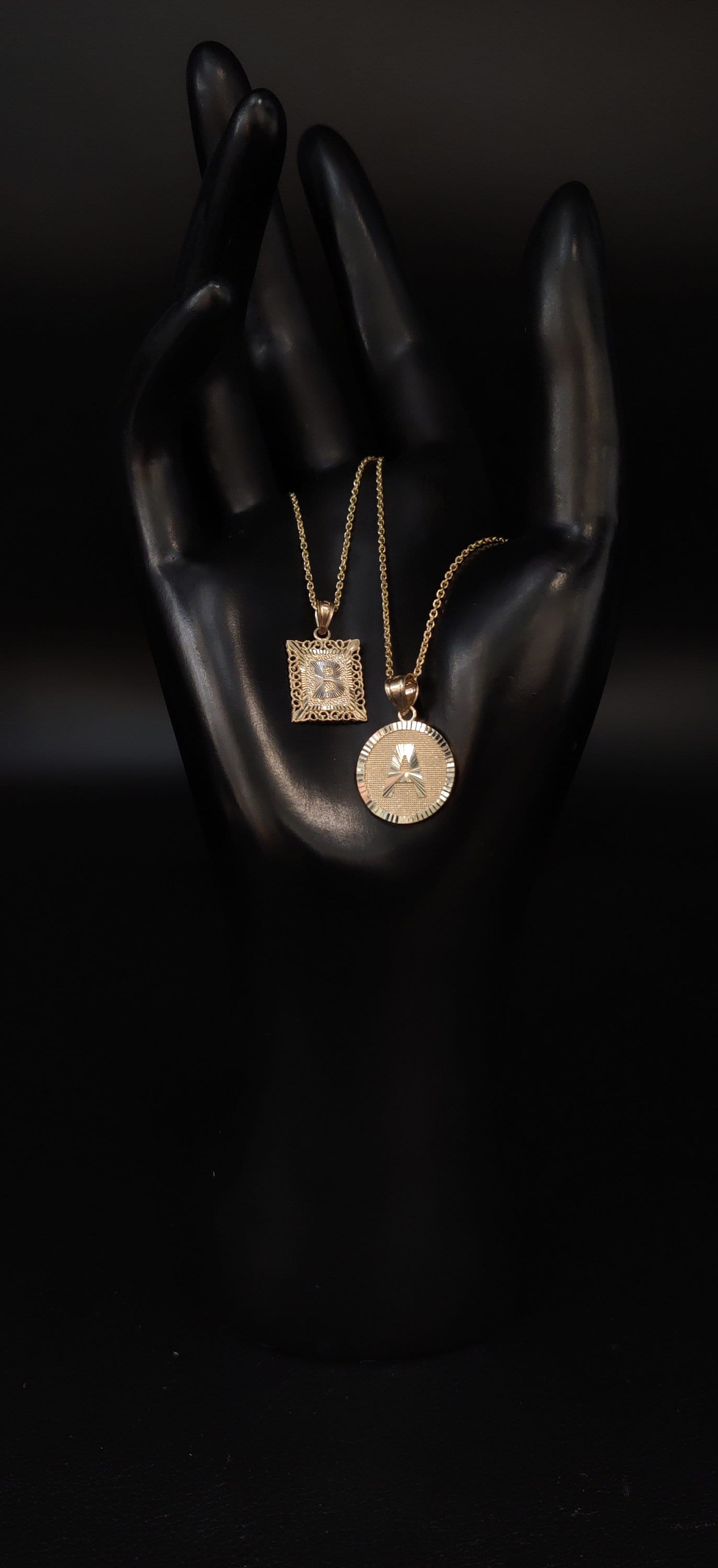 10k Real Solid Gold Initial Necklace, with 10k 1.3mm Solid Gold Cable Chain Necklace , Initials Pendant, Initial Pendant gift