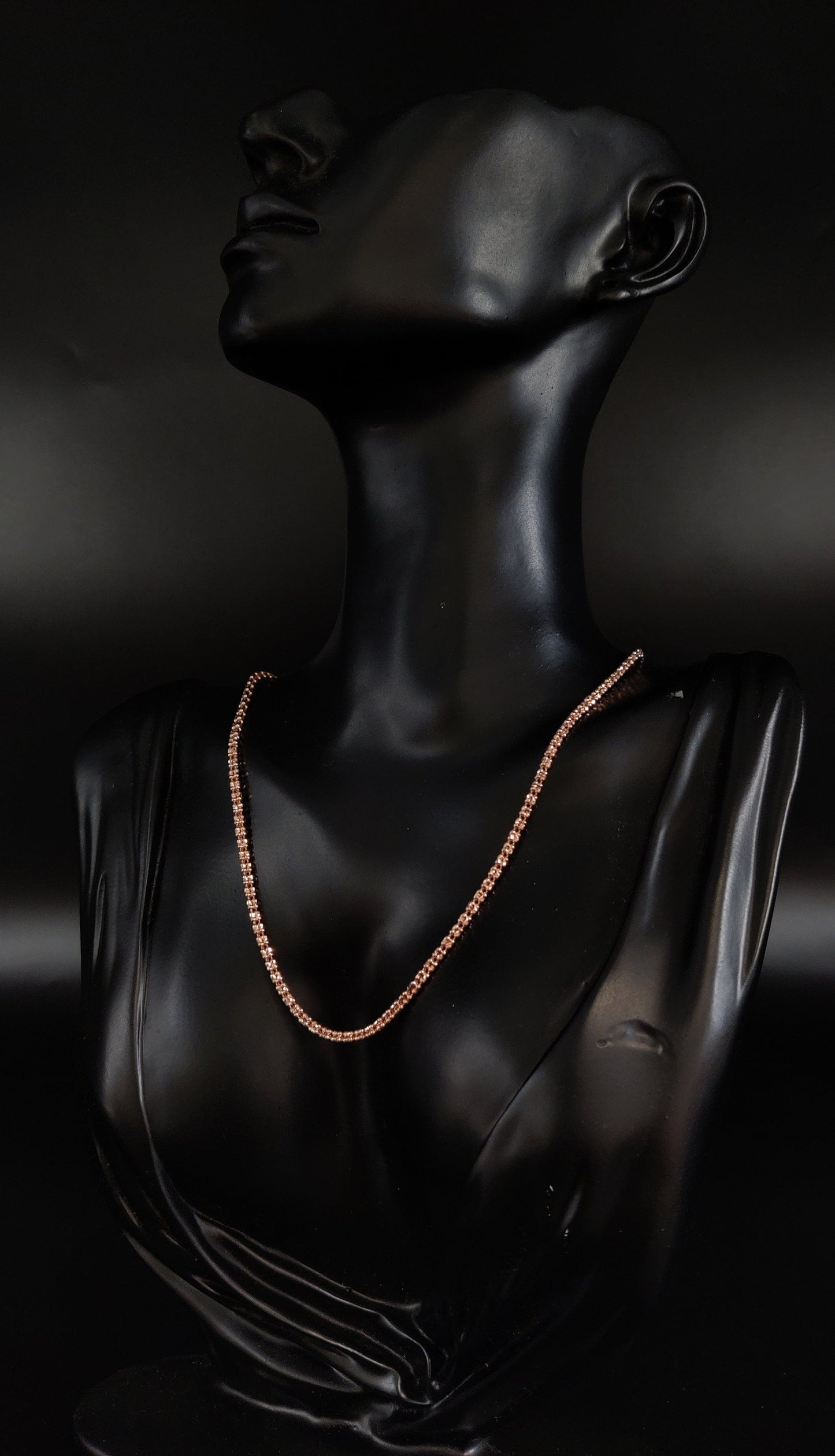 14k SOLID Real Gold Diamond Cut Ice Link Chain Necklace , 2.5mm Rose Gold Ice Chain,Rose Gold Chain, 14k Real Gold Cylinder Chain