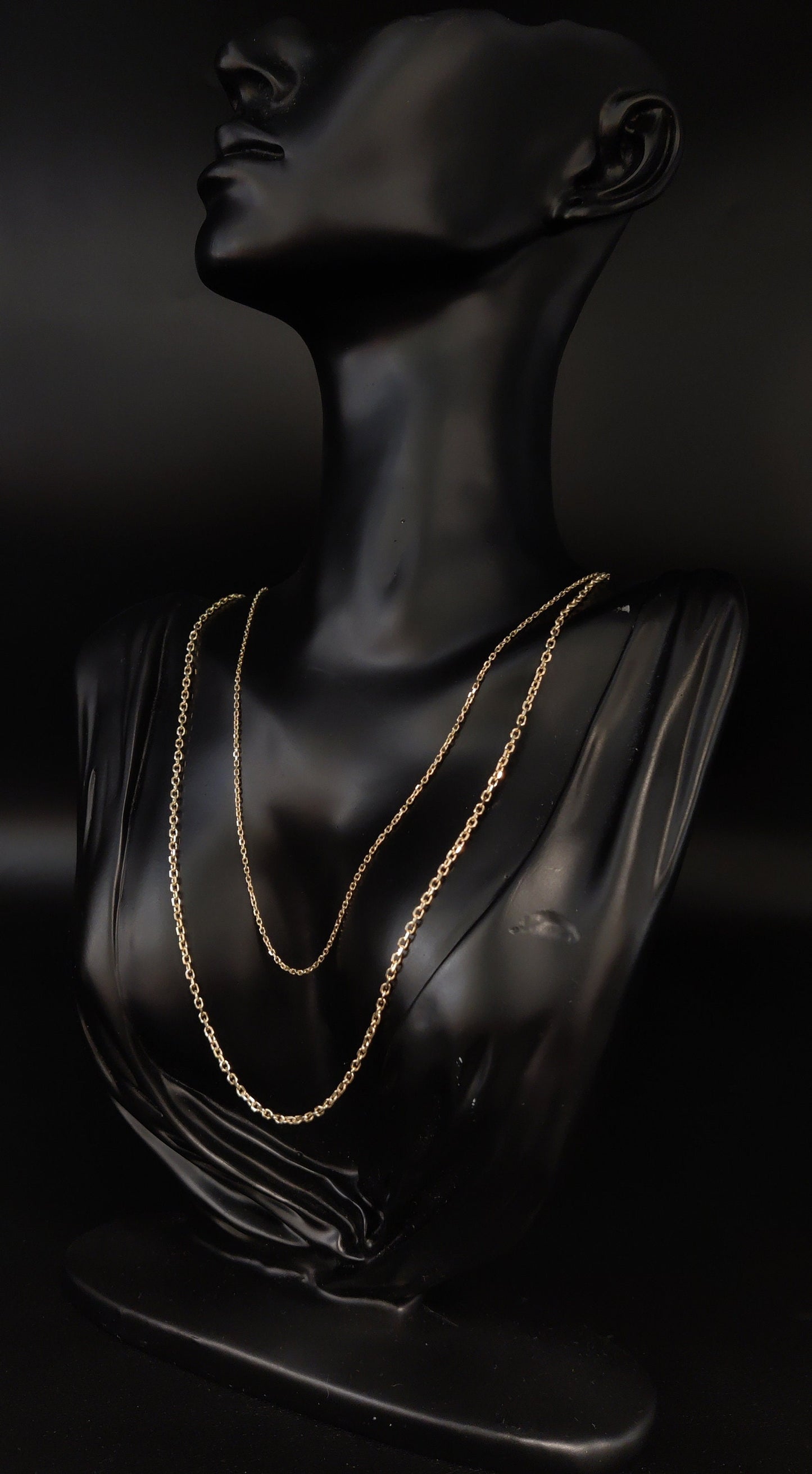 Solid 14K Yellow Gold Diamond Cut Cable Link Chain Necklace, Yellow Gold Rolo Cable Chain ,Men Women Gold Rolo Chain Real 14k Gold