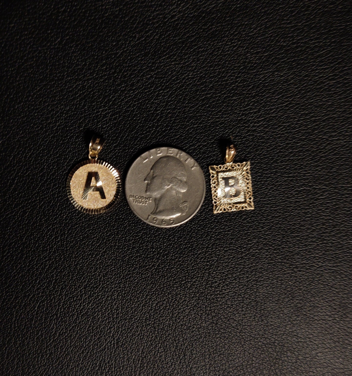 10k Real Solid Gold Initial Necklace, with 10k 1.2mm Solid Gold Cable Chain Necklace , Initials Pendant, Initial Pendant gift