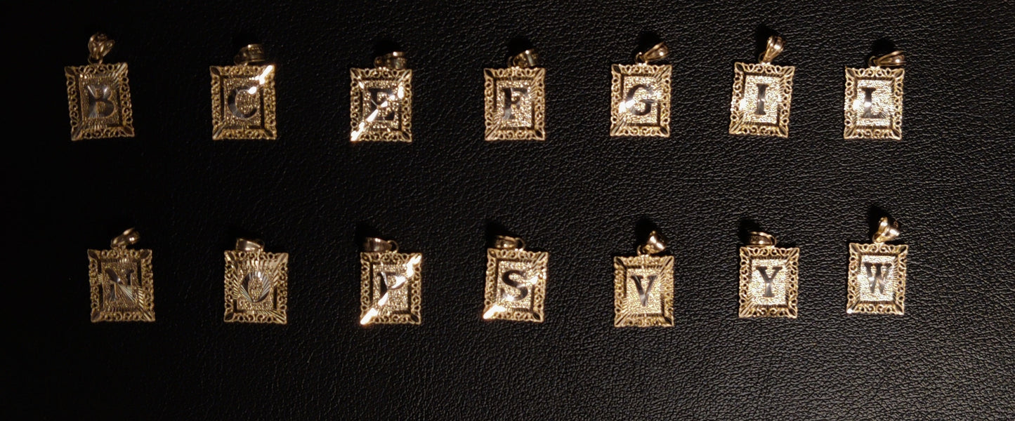10k Real Solid Gold Initial Necklace, with 10k 1.3mm Solid Gold Cable Chain Necklace , Initials Pendant, Initial Pendant gift