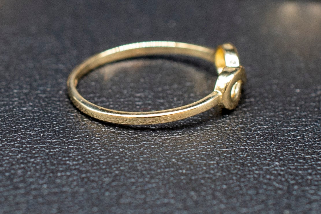 14k Real Solid Yellow Gold Infinity Ring, 14k Solid Gold Women Dainty Ring, Infinity Symbol Gold Ring for Women, Gift, Gold Women Ring