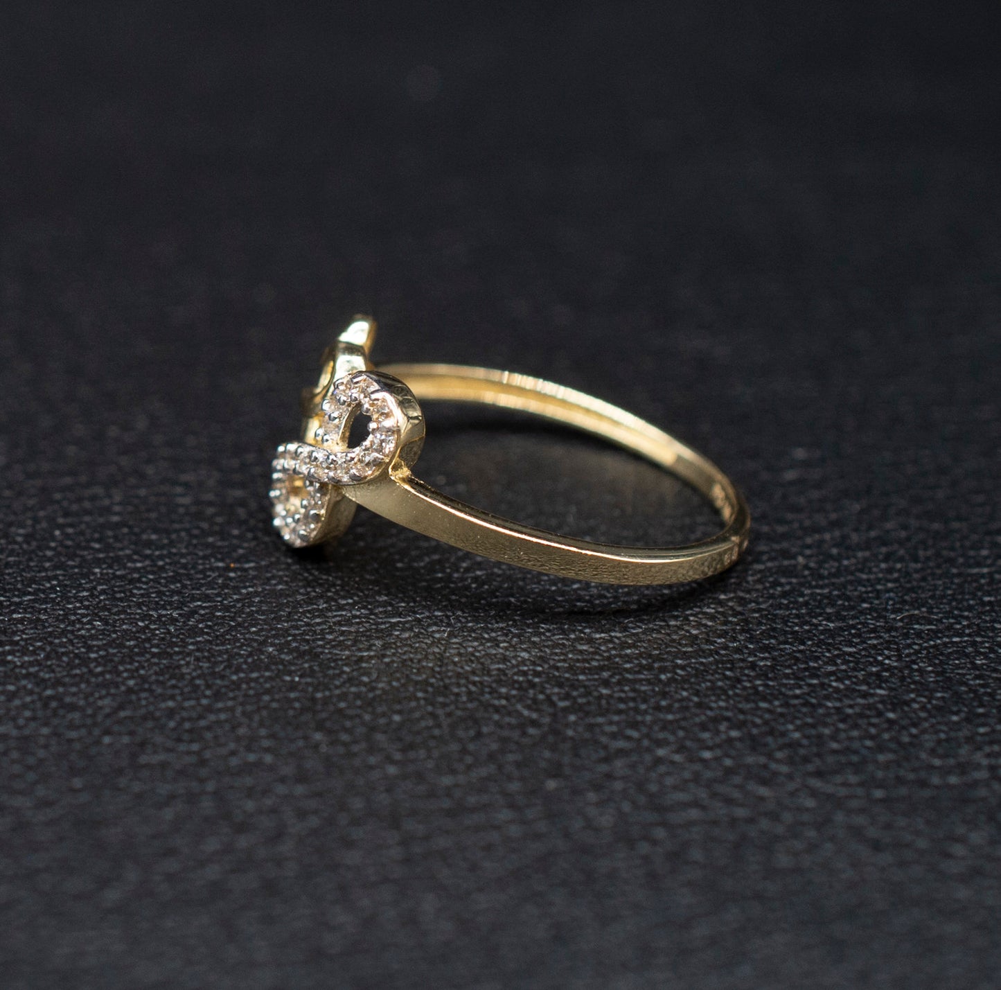 14k Real Solid Yellow Gold Infinity Ring, 14k Solid Gold Women Dainty Ring, Infinity Symbol Gemstone Gold Ring for Women, Gift