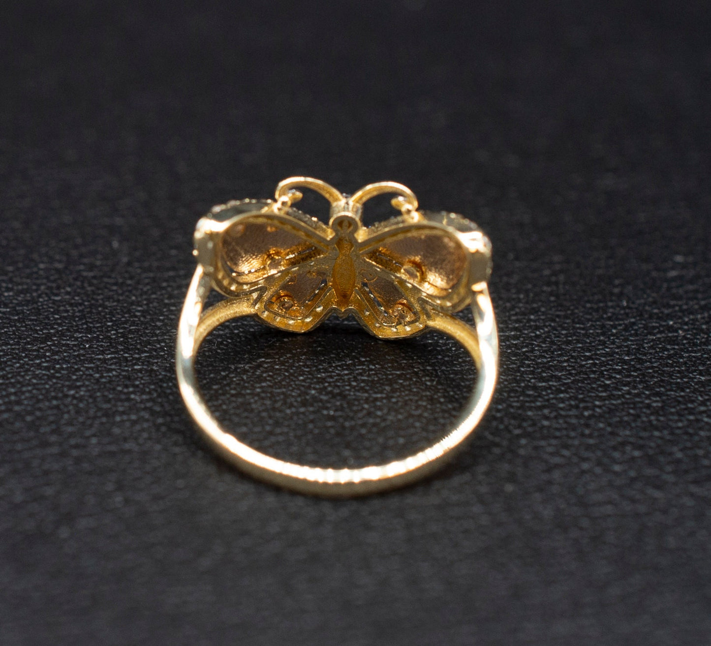 14k Real Solid Yellow Gold Butterfly Ring, 14k Solid Gold Women Dainty Ring, Butter Symbol Gemstone Gold Ring for Women, Gift, Gold Ring