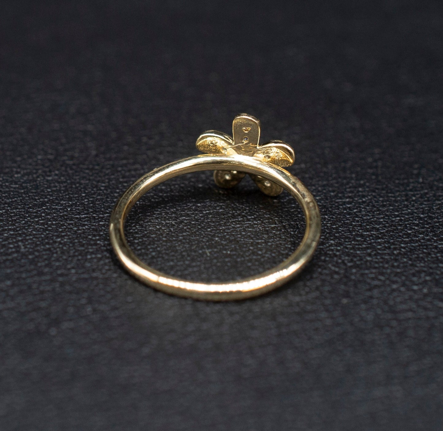 14k Real Solid Yellow Gold Flower Ring, 14k Solid Gold Women Dainty Ring, Flower Gemstone Gold Ring for Women, Gift, Gold Ring