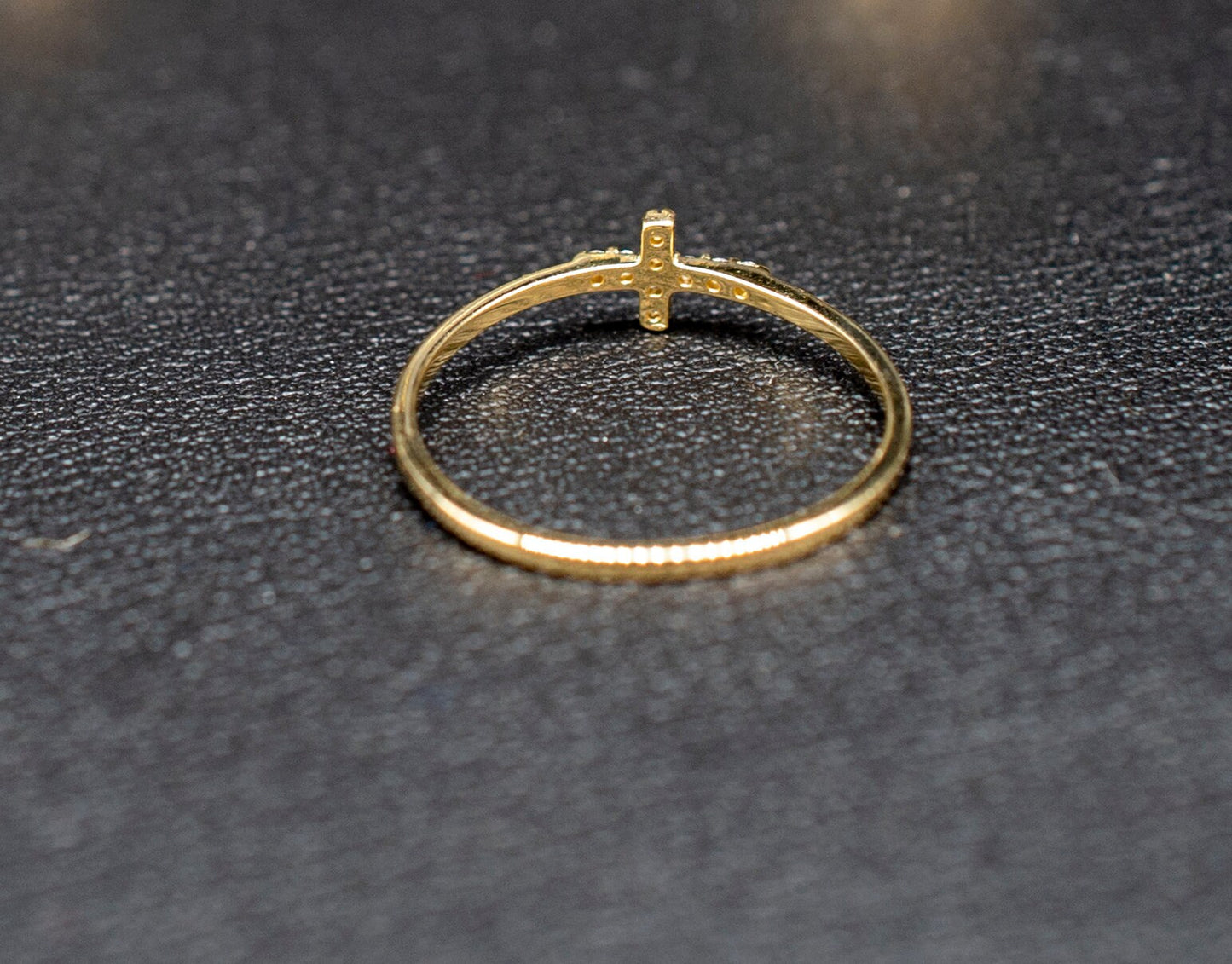 14k Real Solid Yellow Gold Cross Ring, 14k Solid Gold Women Ring, Cross Gemstone Gold Ring for Women, Gift, Gold Ring, Minimalist ring