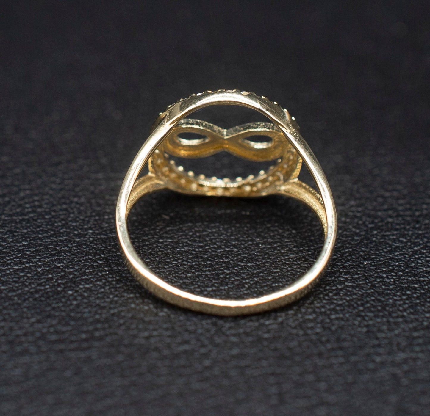 14k Real Solid Yellow Gold Infinity Ring, 14k Solid Gold Women Dainty Ring, Infinity Symbol Gemstone Gold Ring for Women, Gift, Gold Ring