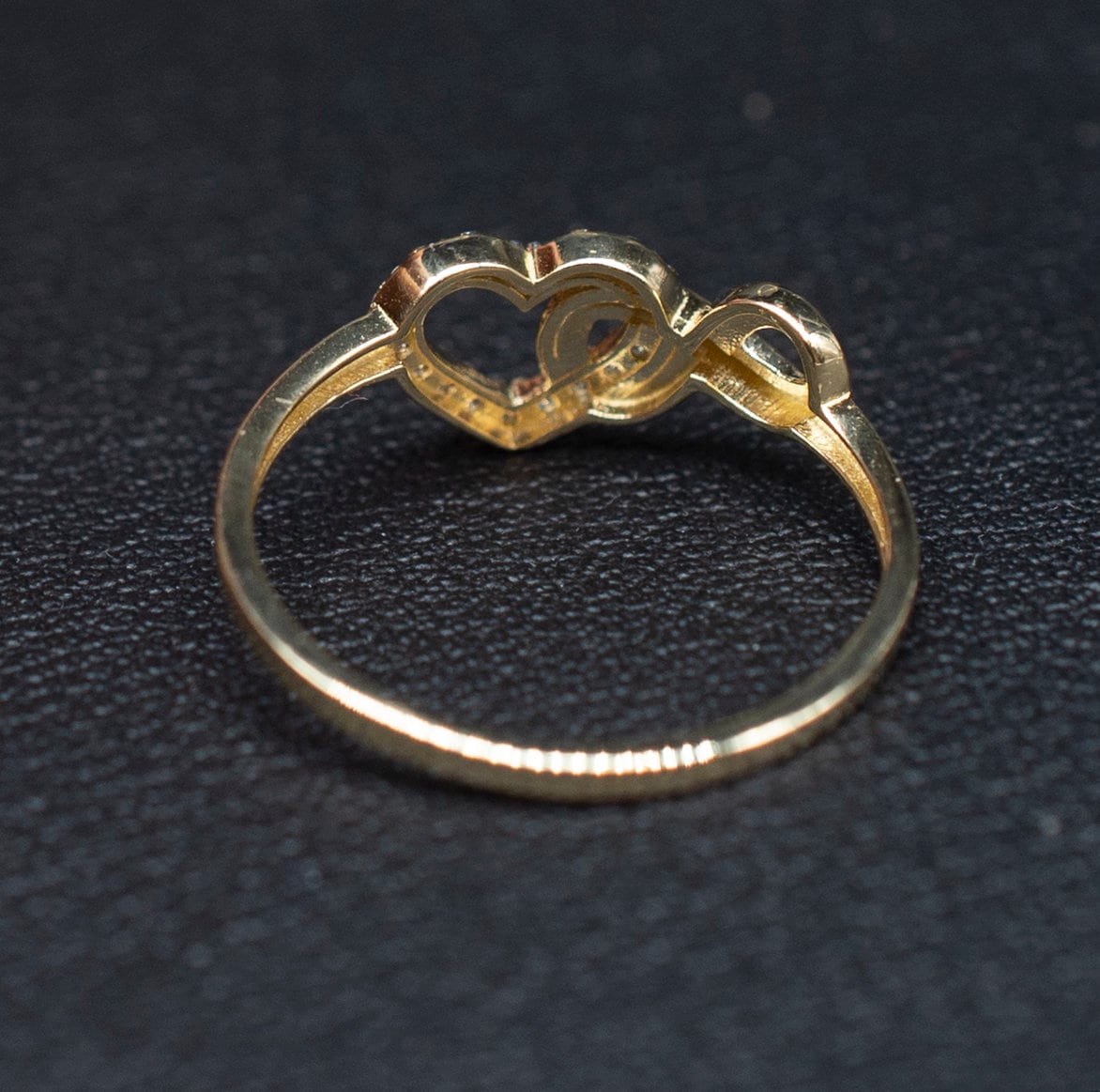 14k Real Solid Yellow Gold Infinity Heart Ring, 14k Solid Gold Women Heart Ring, Infinity Symbol Gemstone Gold Ring, Valentine's day