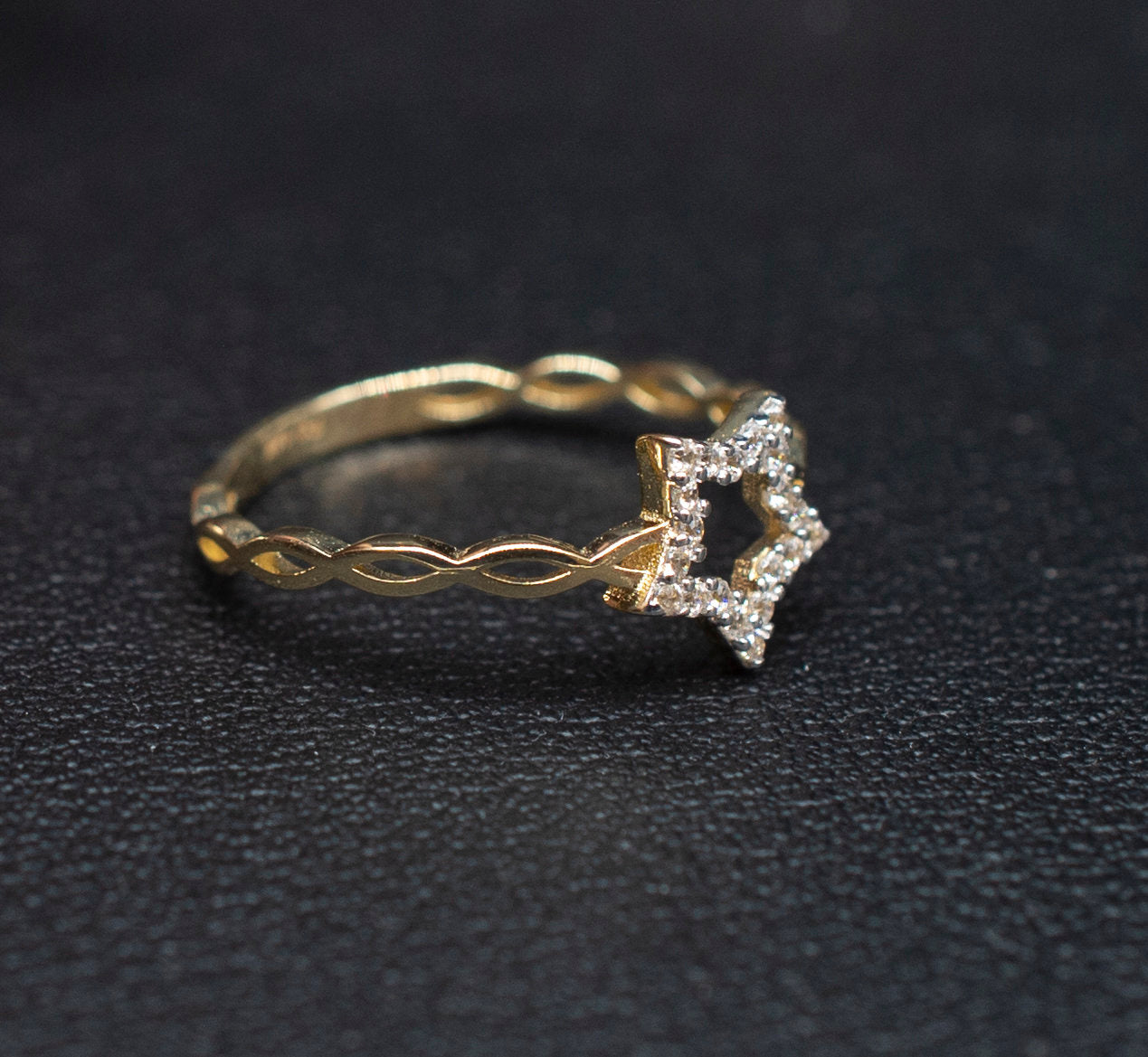 14k Real Solid Yellow Gold Star Ring, 14k Solid Gold Women Dainty Ring, Star Symbol Gemstone Gold Ring for Women, Gift, Gold Ring