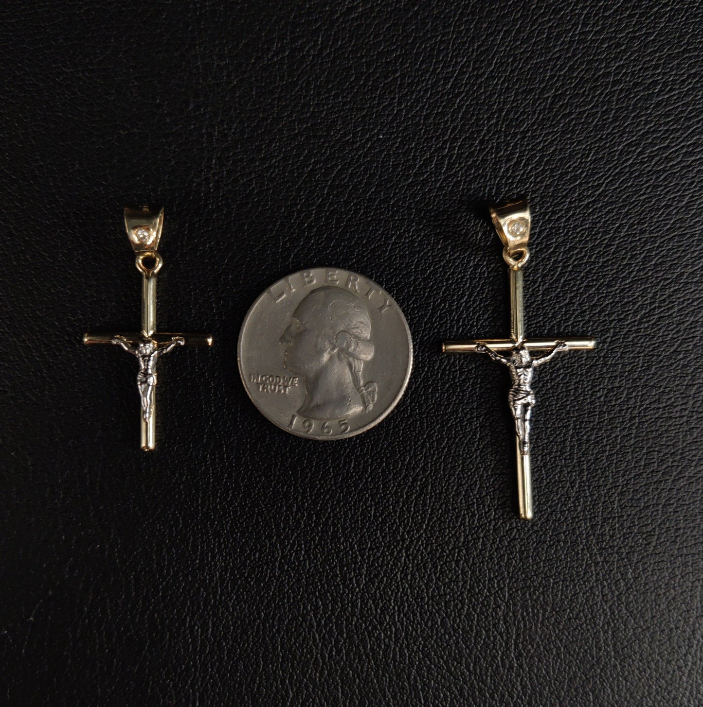 14k Real Solid Gold Jesus Crucifix Pendants Necklace, with 14k 3mm Miami Cuban Chain Necklace , Cross Pendant , 14K Gold Cross, Gift