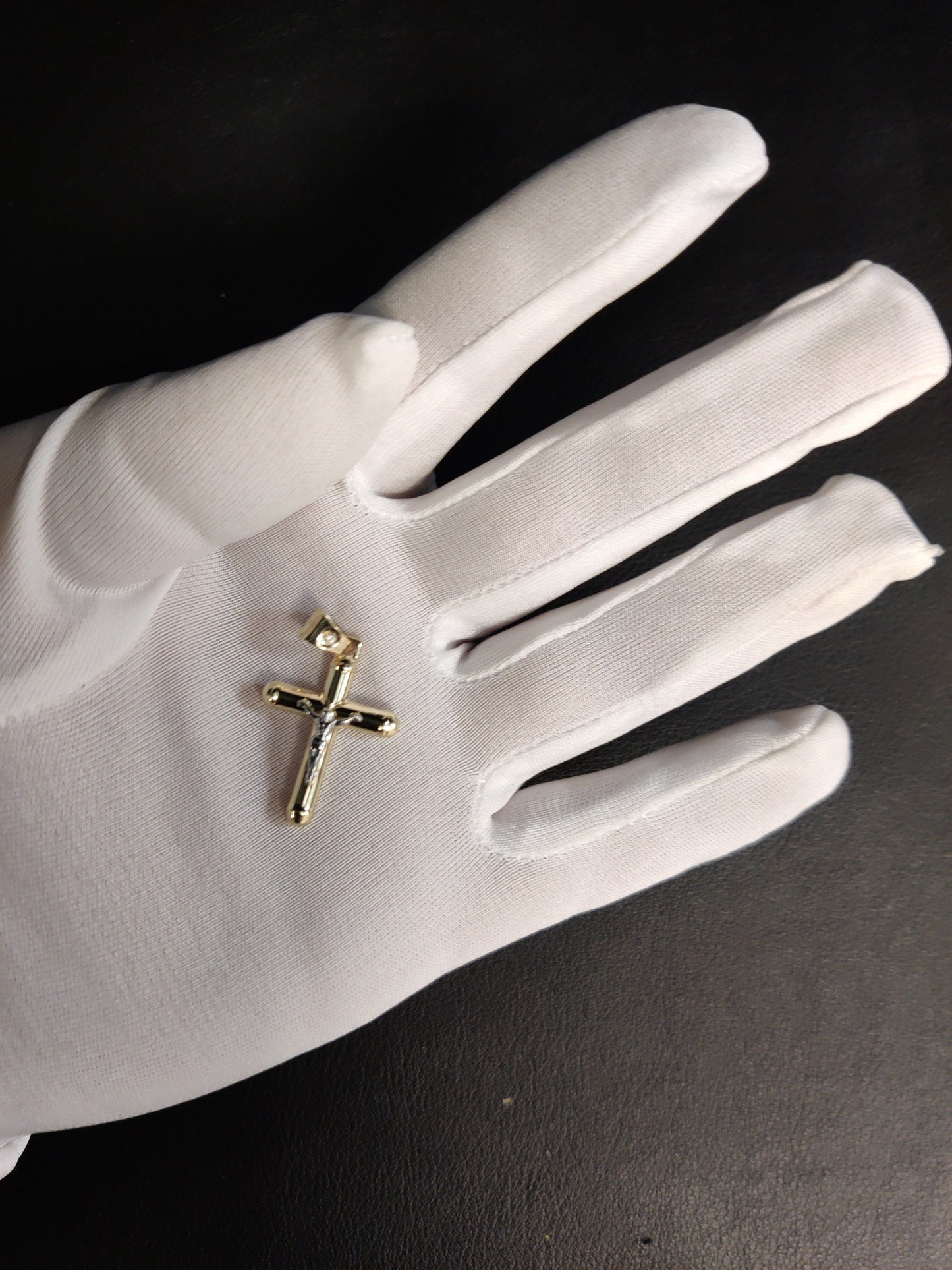 14k Real Solid Gold Jesus Crucifix Pendants Necklace, with 3mm Miami Cuban Chain Necklace , Cross Pendant , Gold Inri Cross, Gift