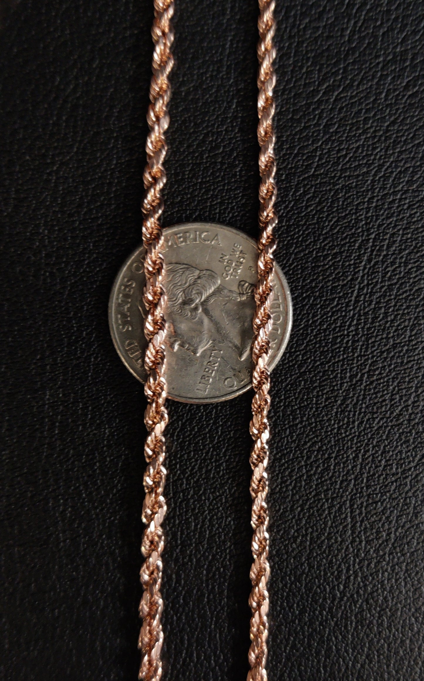 10K Rose Gold Rope Chain, 10k Real Rose Gold 2.6mm - 5.5mm Rope Chain Necklace, 10K Gold Rope Chain, 10K Gold Chain, Men and Women Gold