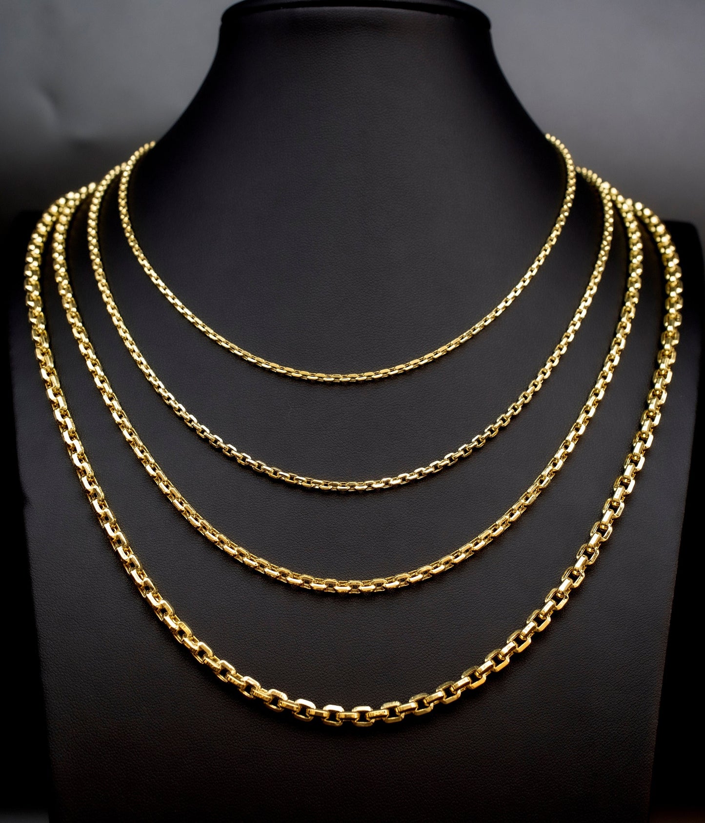 Solid 10K Real Gold Rolo Chain, 10k Diamond Cut Round Rolo Chain, 10k Rolo Necklace, 10k Chunky Round Box Chain, Women and Men Chain