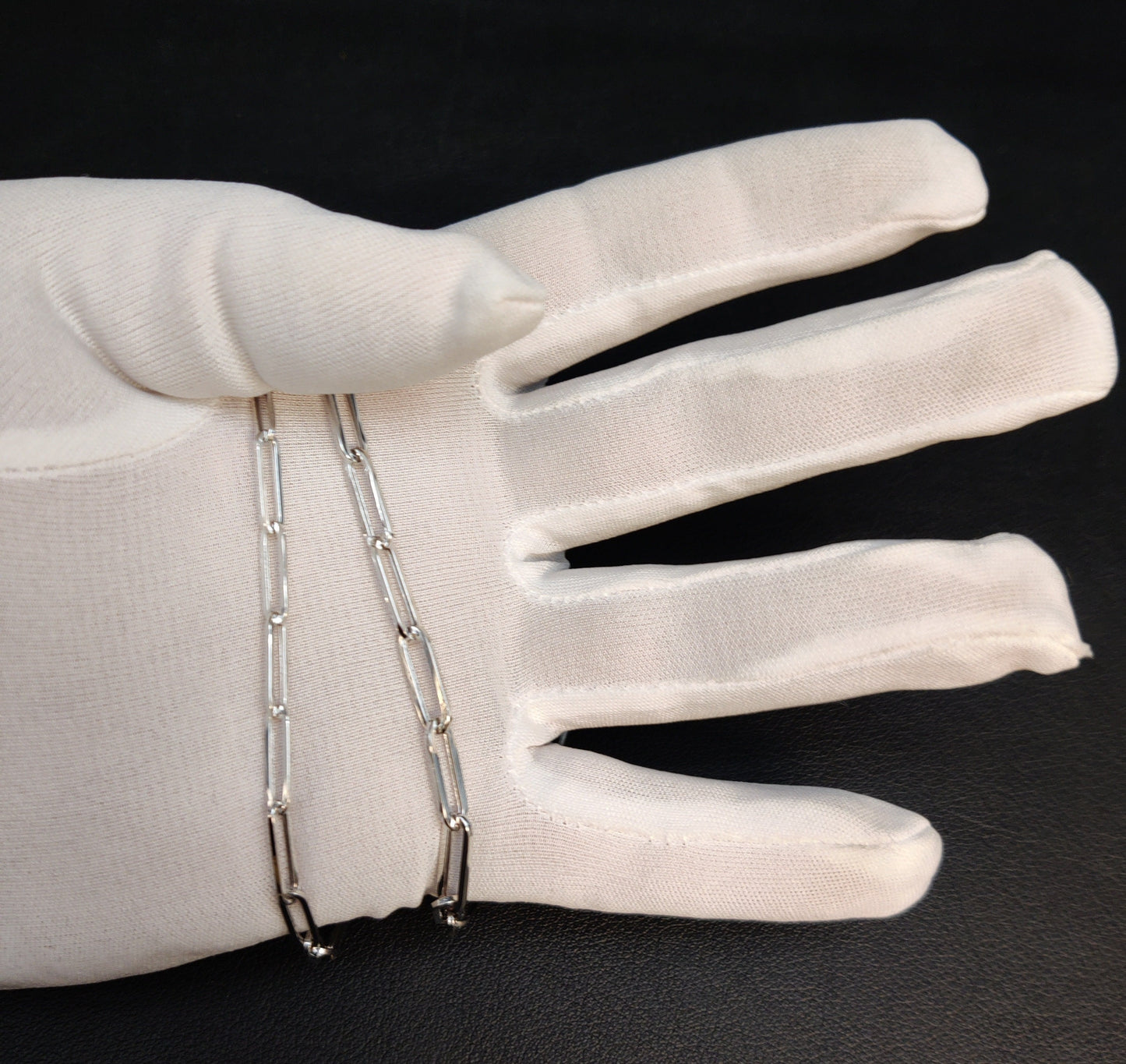 14k White Gold Fancy Paperclip Chain Necklace, 3.5mm,3.8mm, 4.5mm, 4.8mm and 6.5mm Women Paperclips Necklace ,Real 14k White Gold Paperclips