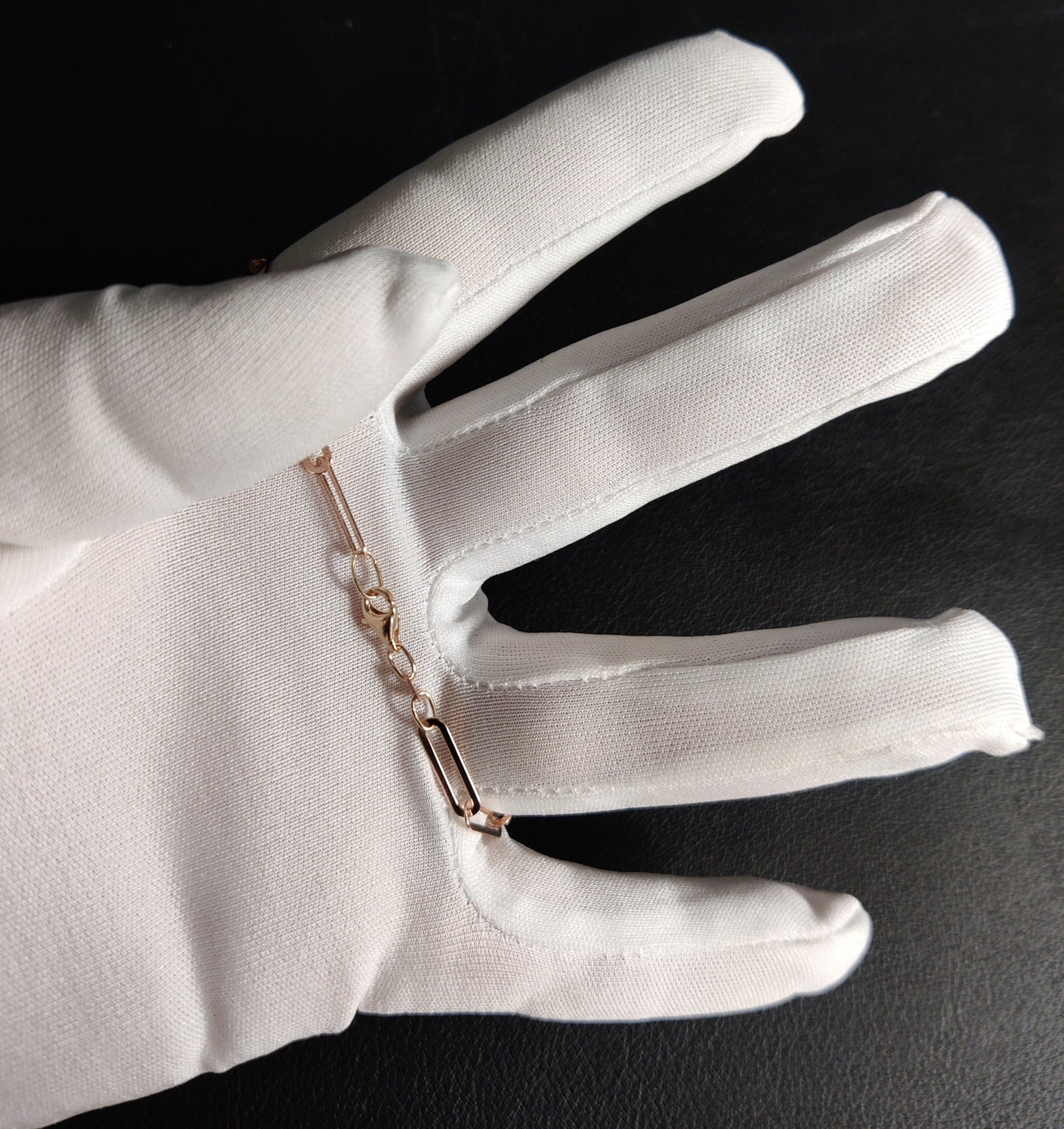 Real 14k Solid Gold Paperclip Chain Bracelet 2.2MM - 3.8MM, 14k Rose and White Gold Women Bracelet,Fancy Gold Bracelet,14k Gold Paperclips