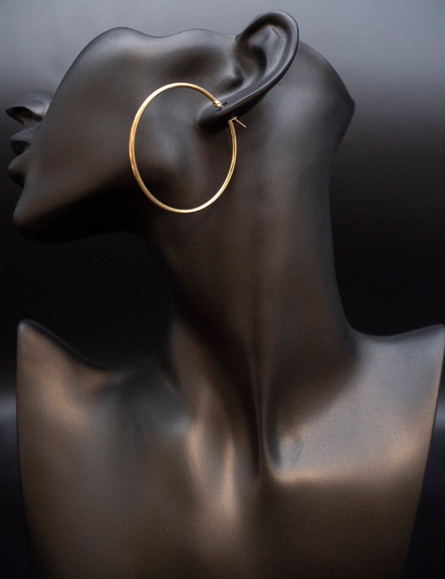 Real 10k Yellow Gold Hoop Earrings 2mm, 3mm, 4mm Thickness, 15mm-70mm Gold Hoop Earrings