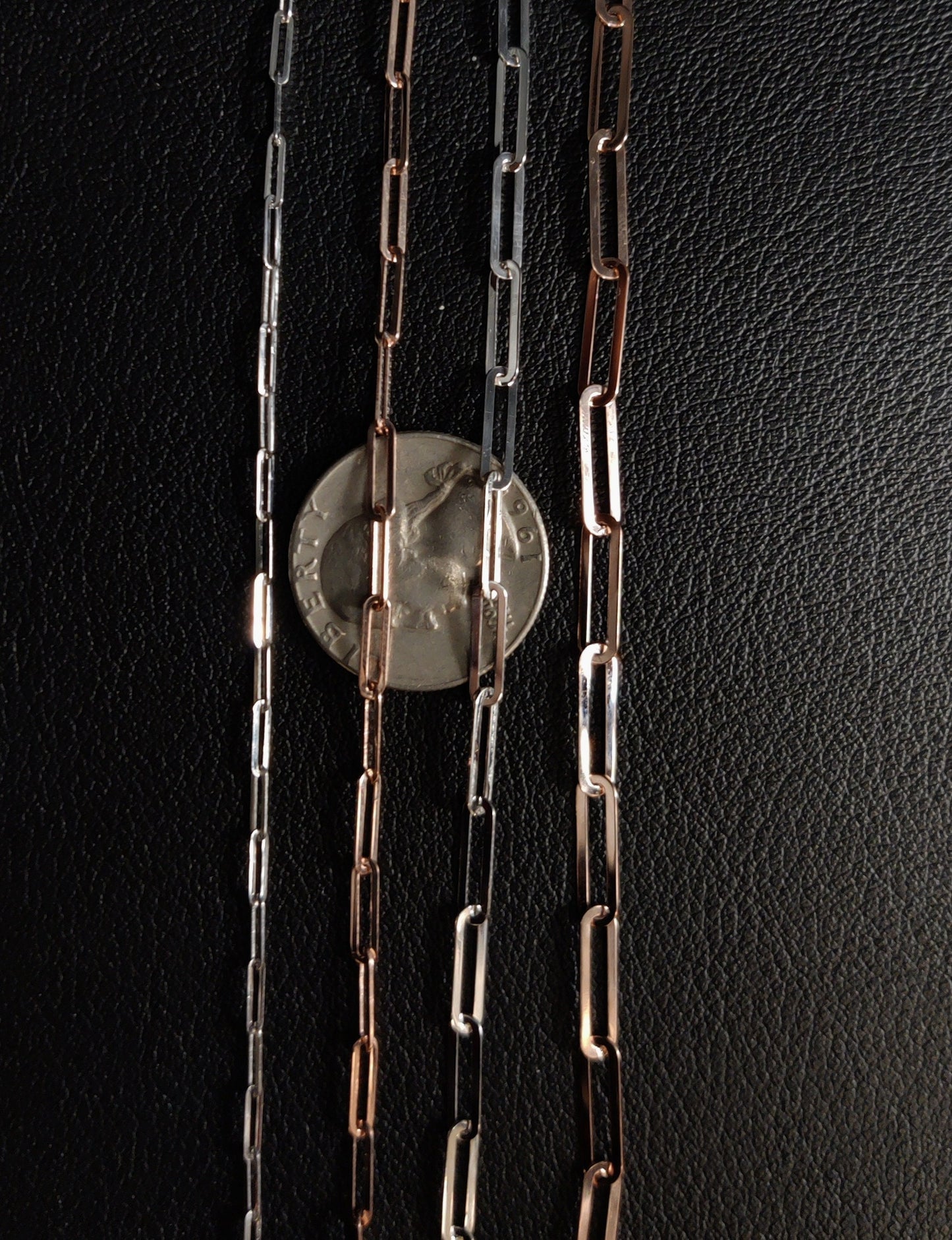 Real 14k Solid Gold Paperclip Chain Bracelet 2.2MM - 3.8MM, 14k Rose and White Gold Women Bracelet,Fancy Gold Bracelet,14k Gold Paperclips