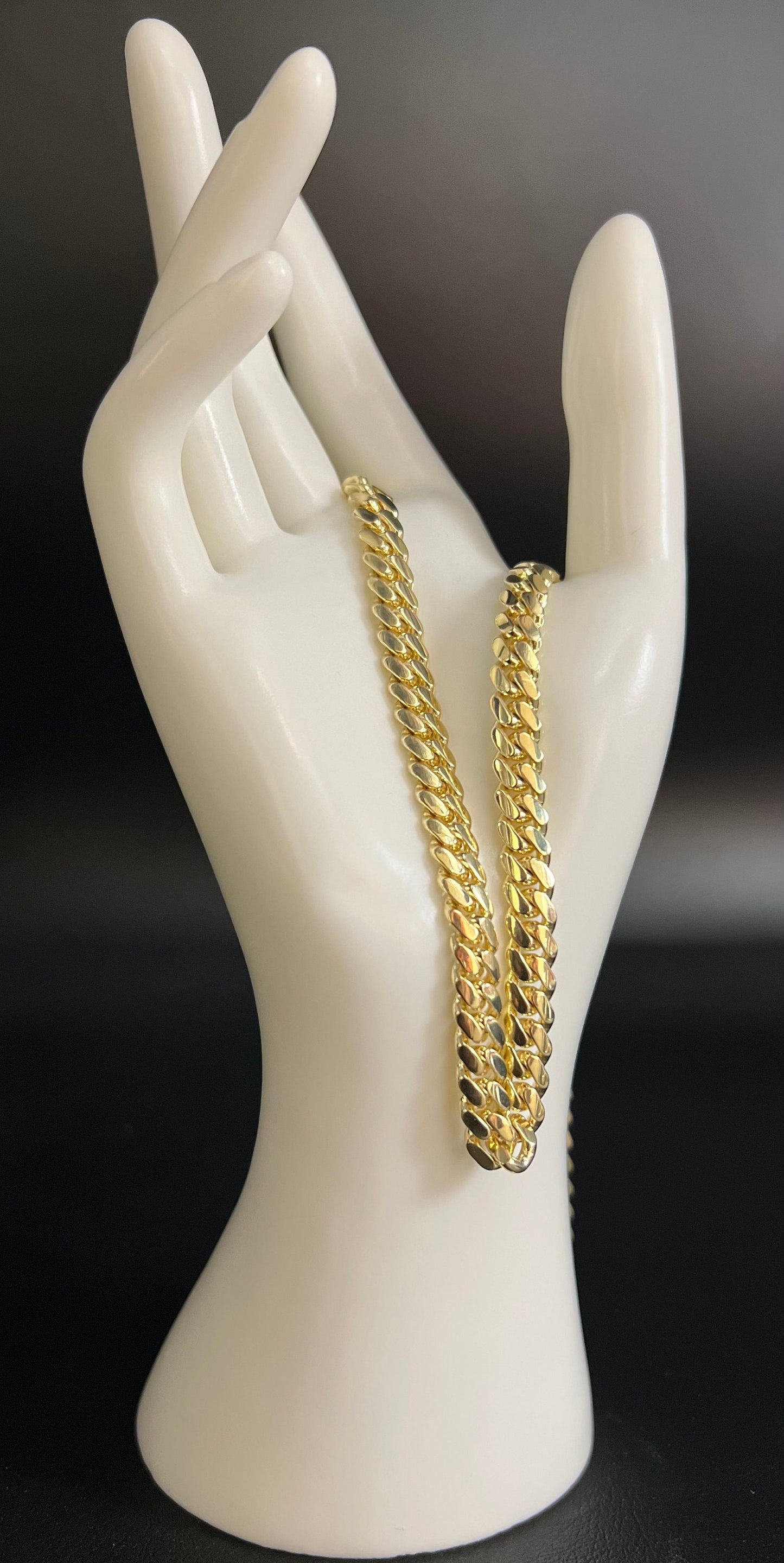 10k Real SOLID Gold Miami Cuban Link Chain Necklace 2mm - 7mm, Real 10K Yellow Gold,Man Gold Chain,Ladies Gold Chain, Heavy 10k Gold Chain