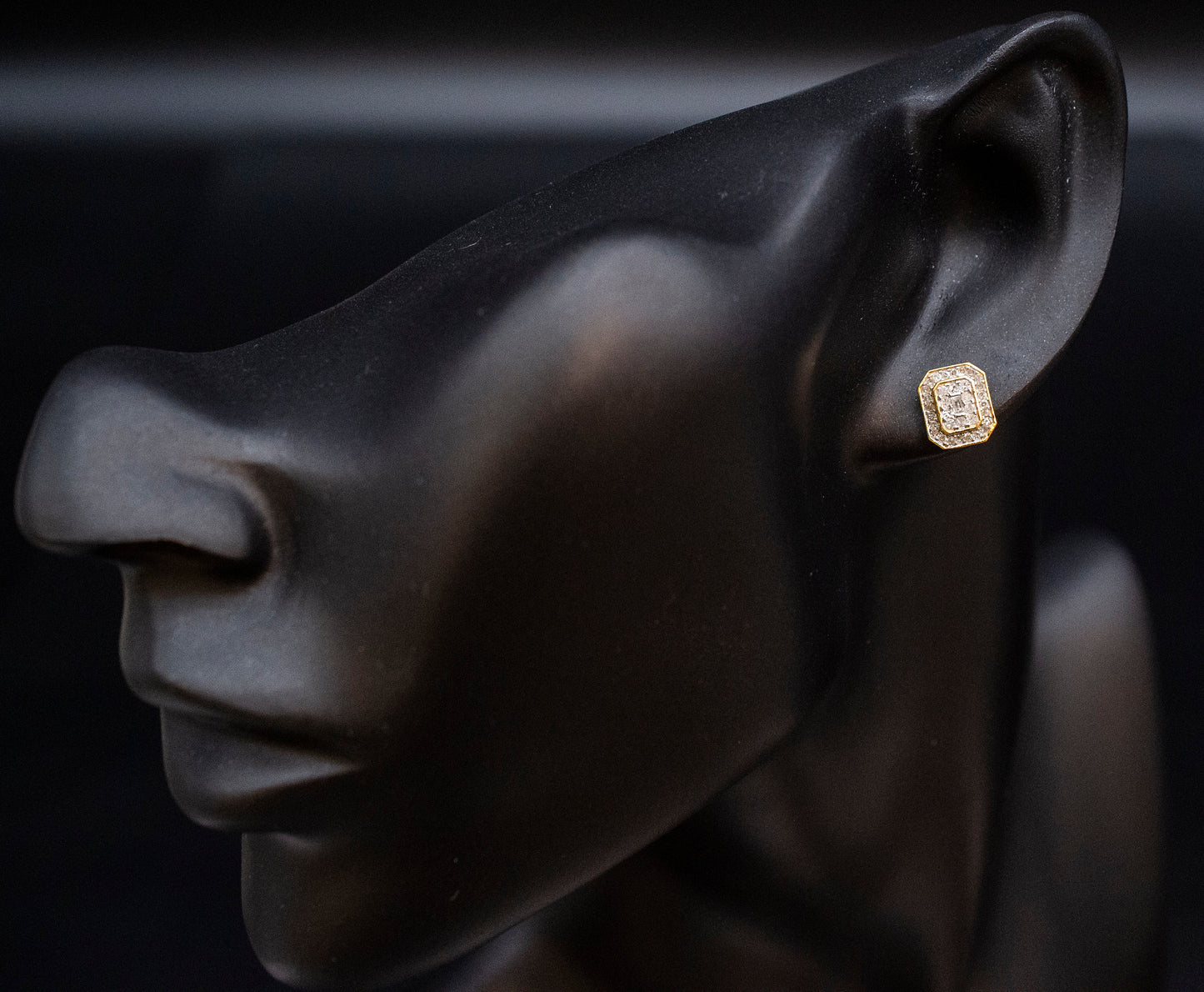 Real Diamond Square Earrings, 14K Gold Diamond Earring , 14K Solid Gold Square Diamond Earring ,Christmas Special , Diamond Women Earring