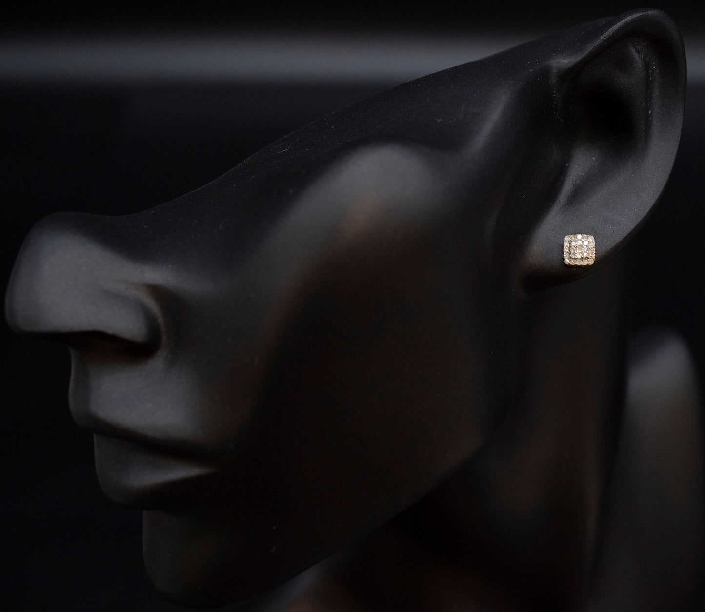 Real Diamond Square Earrings, 14K Gold Diamond Earring , 14K Solid Gold Square Diamond Earring ,Christmas Special , Diamond Women Earring