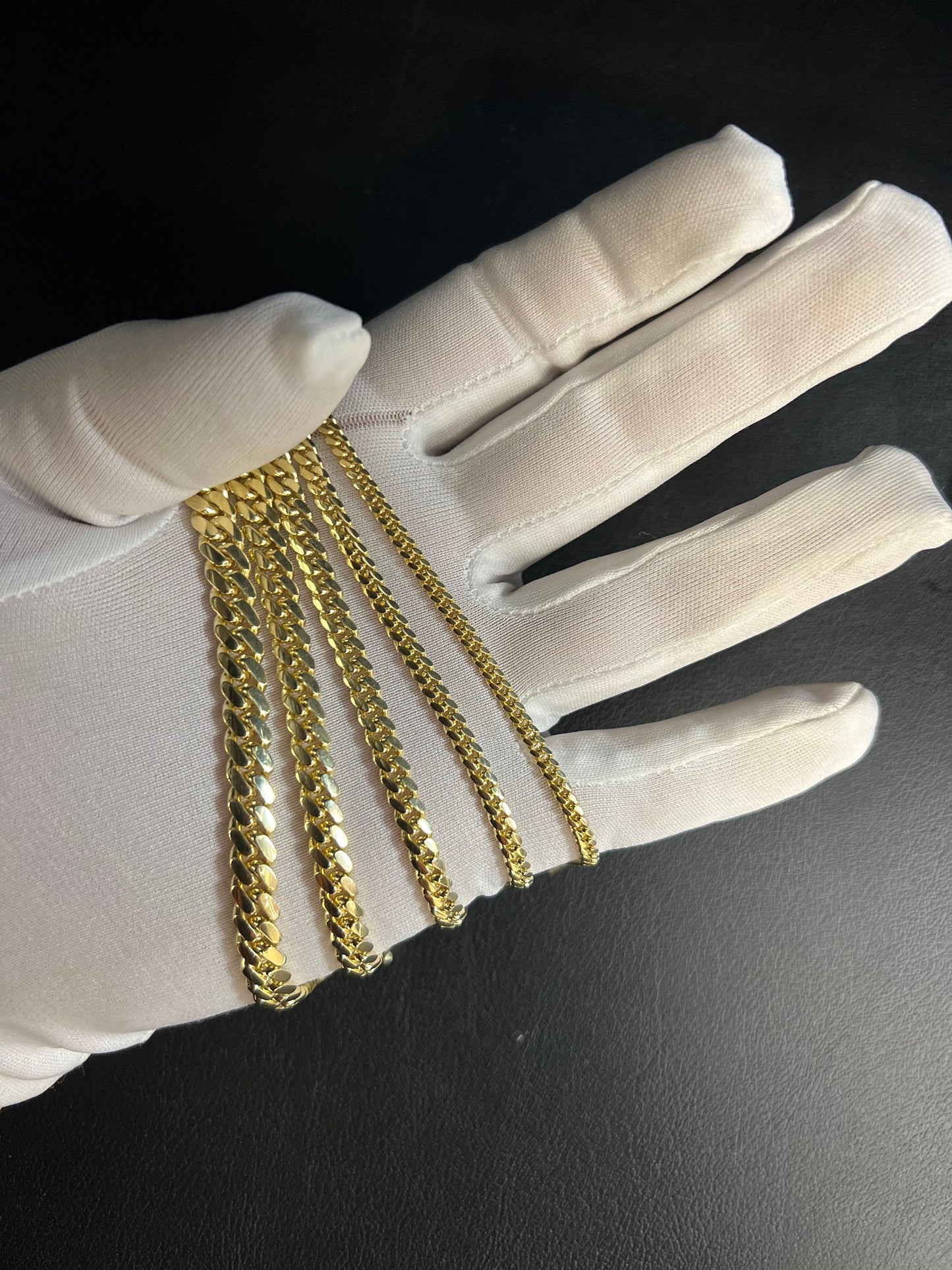 10k Real SOLID Gold Miami Cuban Link Chain Necklace 2mm - 7mm, Real 10K Yellow Gold,Man Gold Chain,Ladies Gold Chain, Heavy 10k Gold Chain