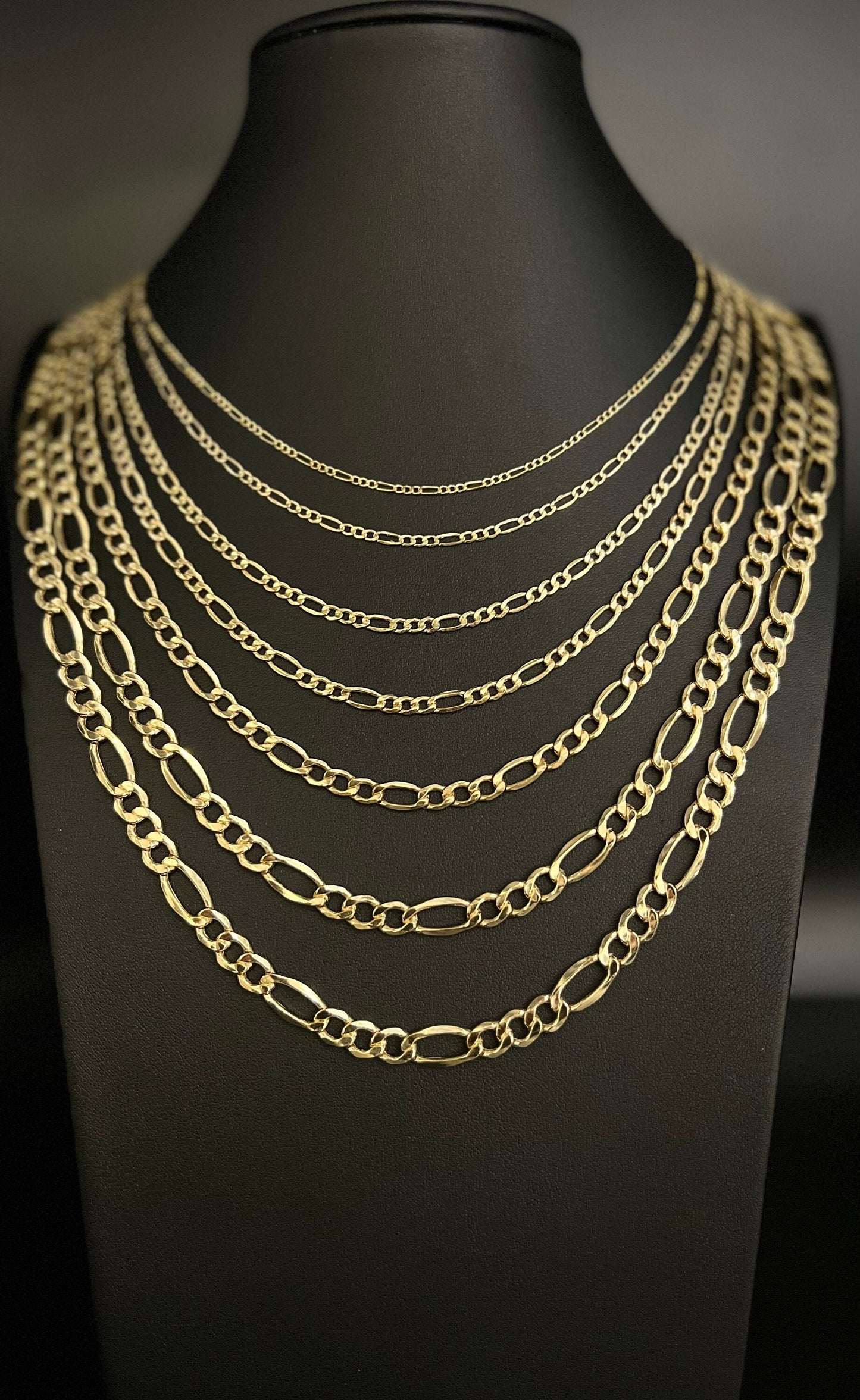 14K Yellow Gold Figaro Chain Necklace, 2mm - 7.5mm 16" - 28" Inch, 14k Thick Link Chain, Real 14k Gold Chain, Gold Figaro Chain, Men Women