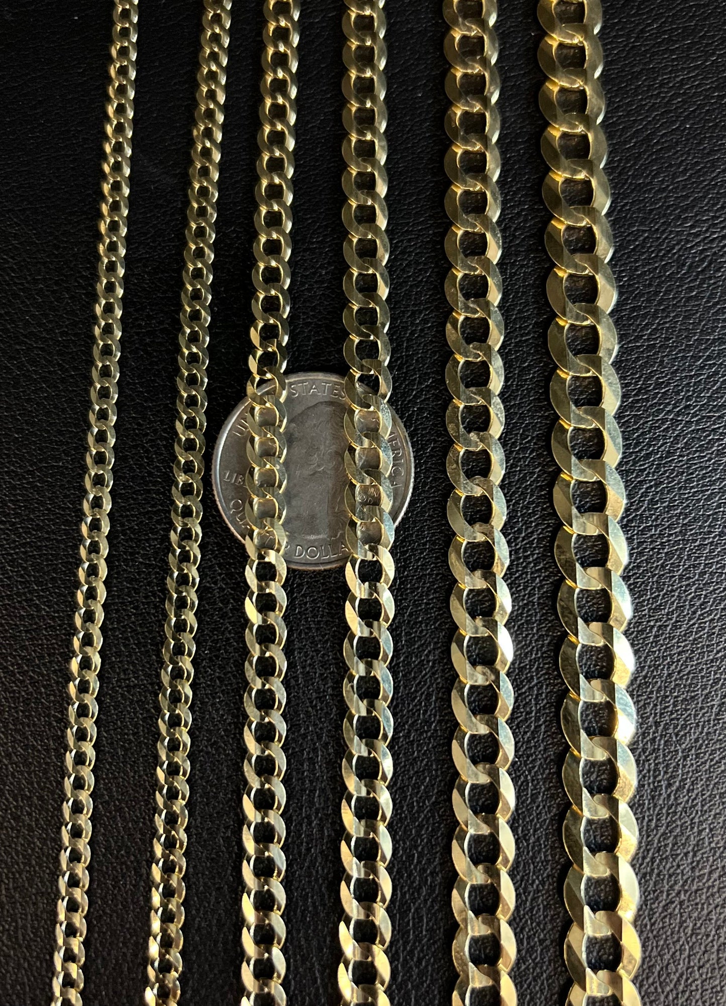 10k Yellow SOLID Gold 3.2-8.5mm Cuban Curb Chain Bracelet Lobster Claw Lock Real 10K Gold, Men and Women,10k Real Gold Bracelet, Cuban Curb