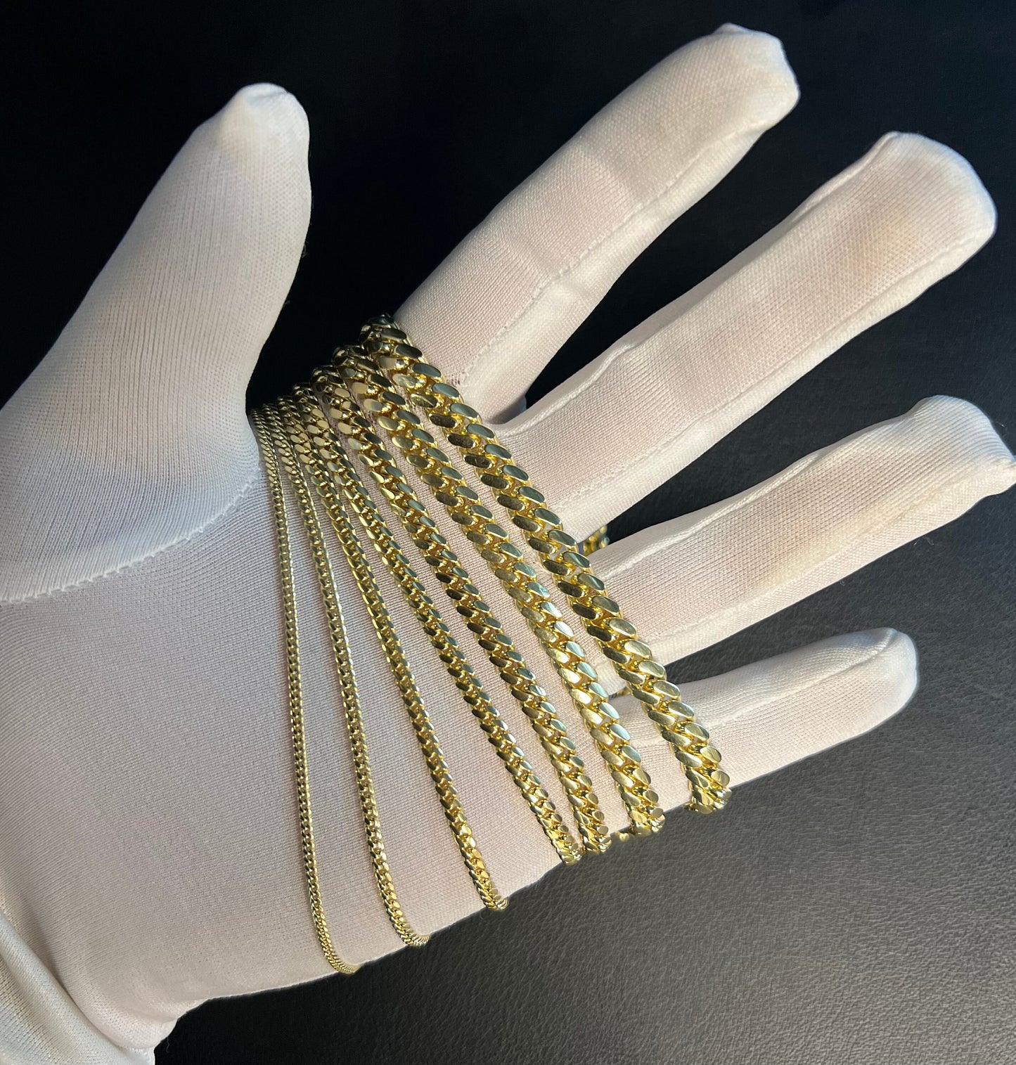 10k Real SOLID Gold Miami Cuban Link Chain Necklace 2mm - 7mm, Real 10K Yellow Gold,Man Gold Chain,Ladies Gold Chain, Heavy 10k Gold Chain