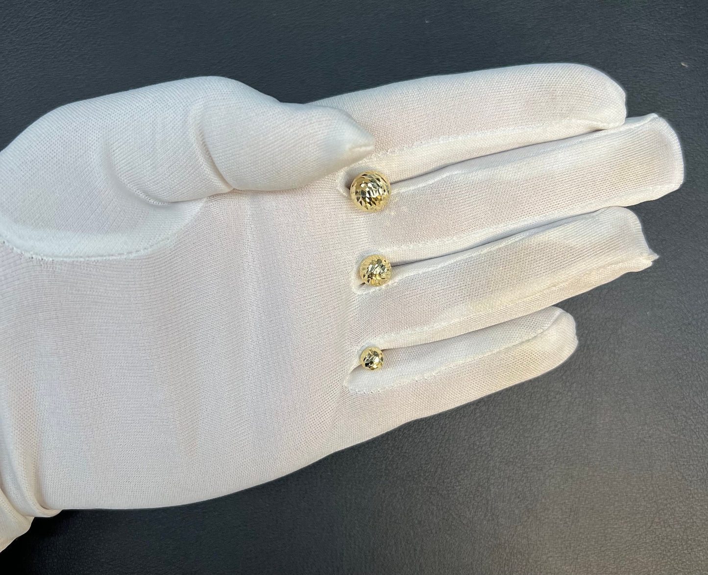 14k Real Solid Yellow Gold High Polished Ball Stud Earrings,6mm-10mm Diamond Cut Ball Earrings, Gold Stud Earrings,Push Back Women Earrings