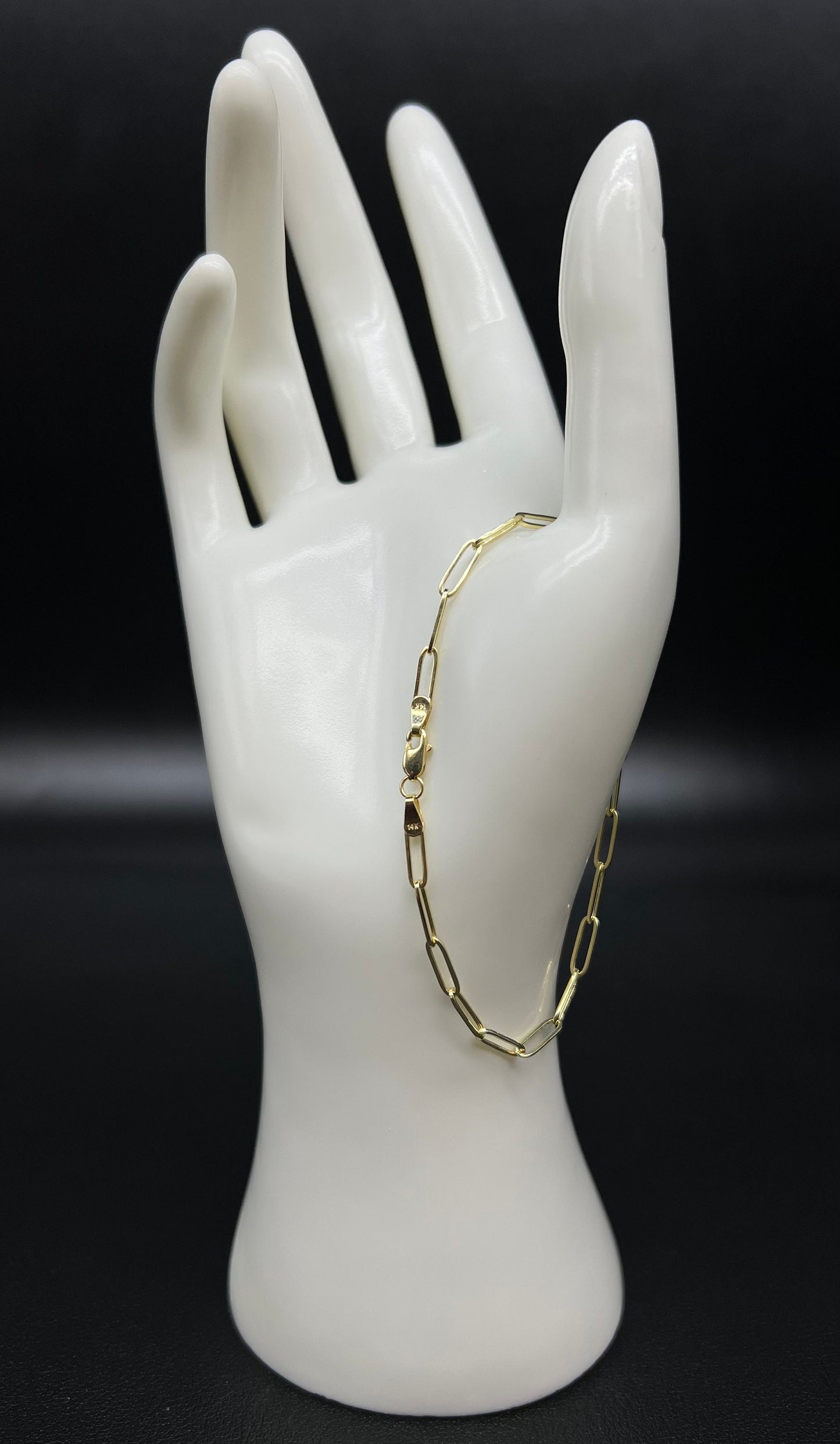Real 14k Gold Paperclip Chain Bracelet 3MM - 9MM, 14k Yellow Gold Women Bracelet,Fancy Gold Bracelet,14k Gold Paperclips Bracelet