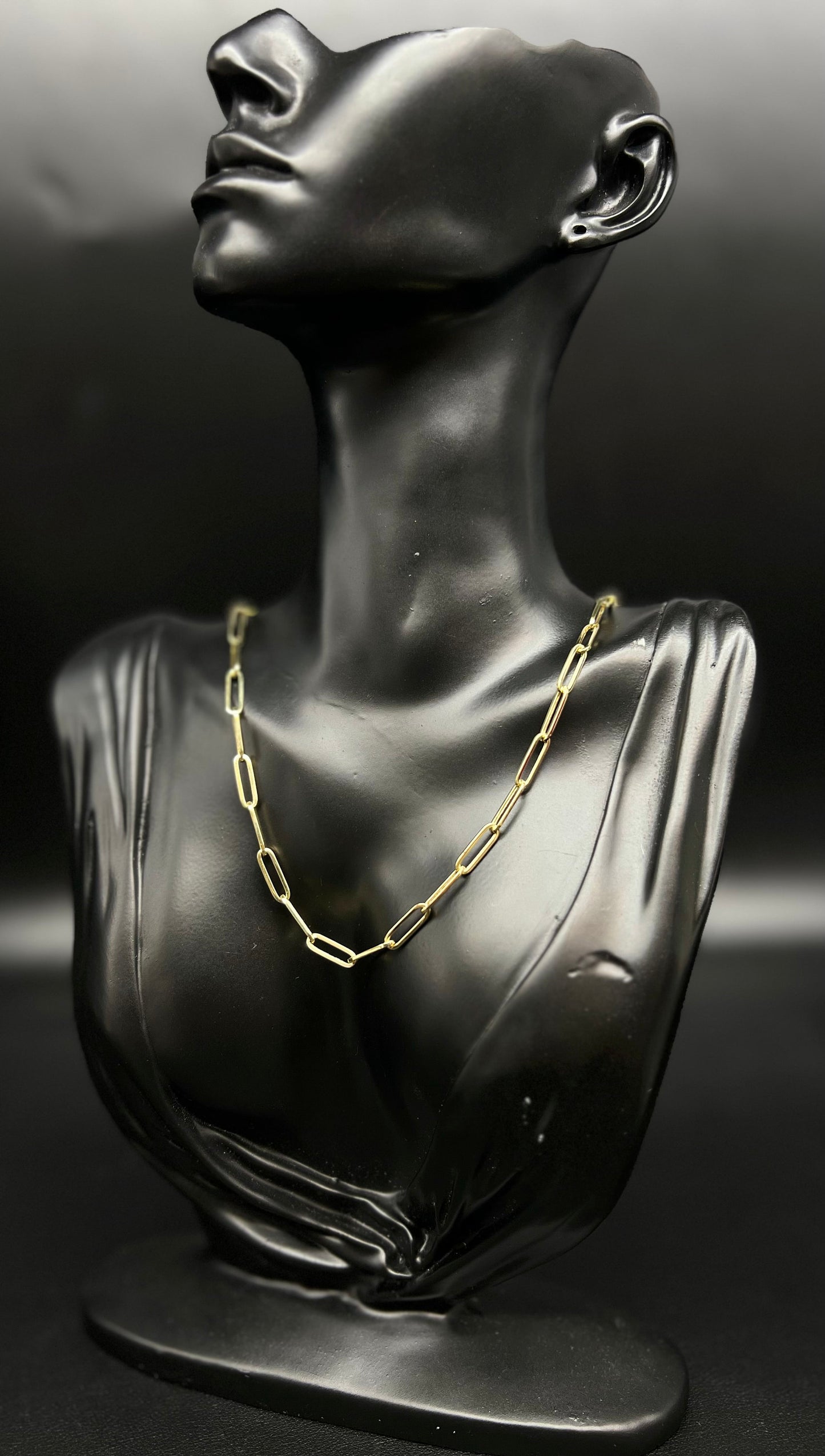 14K Yellow Gold Paperclip Chain Necklace, 14K Real Gold Paperclips Necklace 3mm-9mm, Fancy Women Necklace, Real 14k Yellow Gold