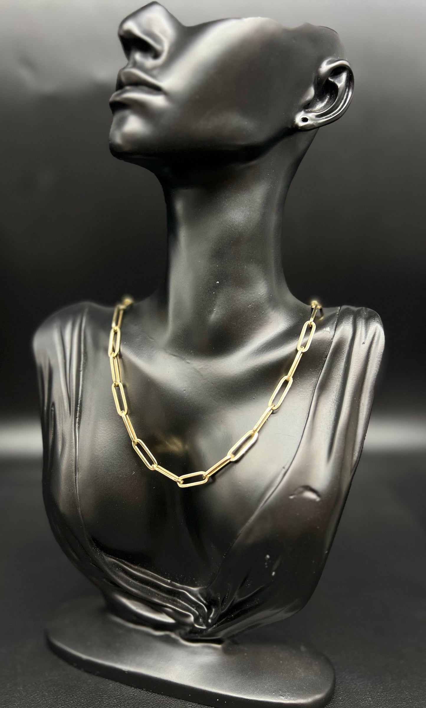 14K Yellow Gold Paperclip Chain Necklace, 14K Real Gold Paperclips Necklace 3mm-9mm, Fancy Women Necklace, Real 14k Yellow Gold
