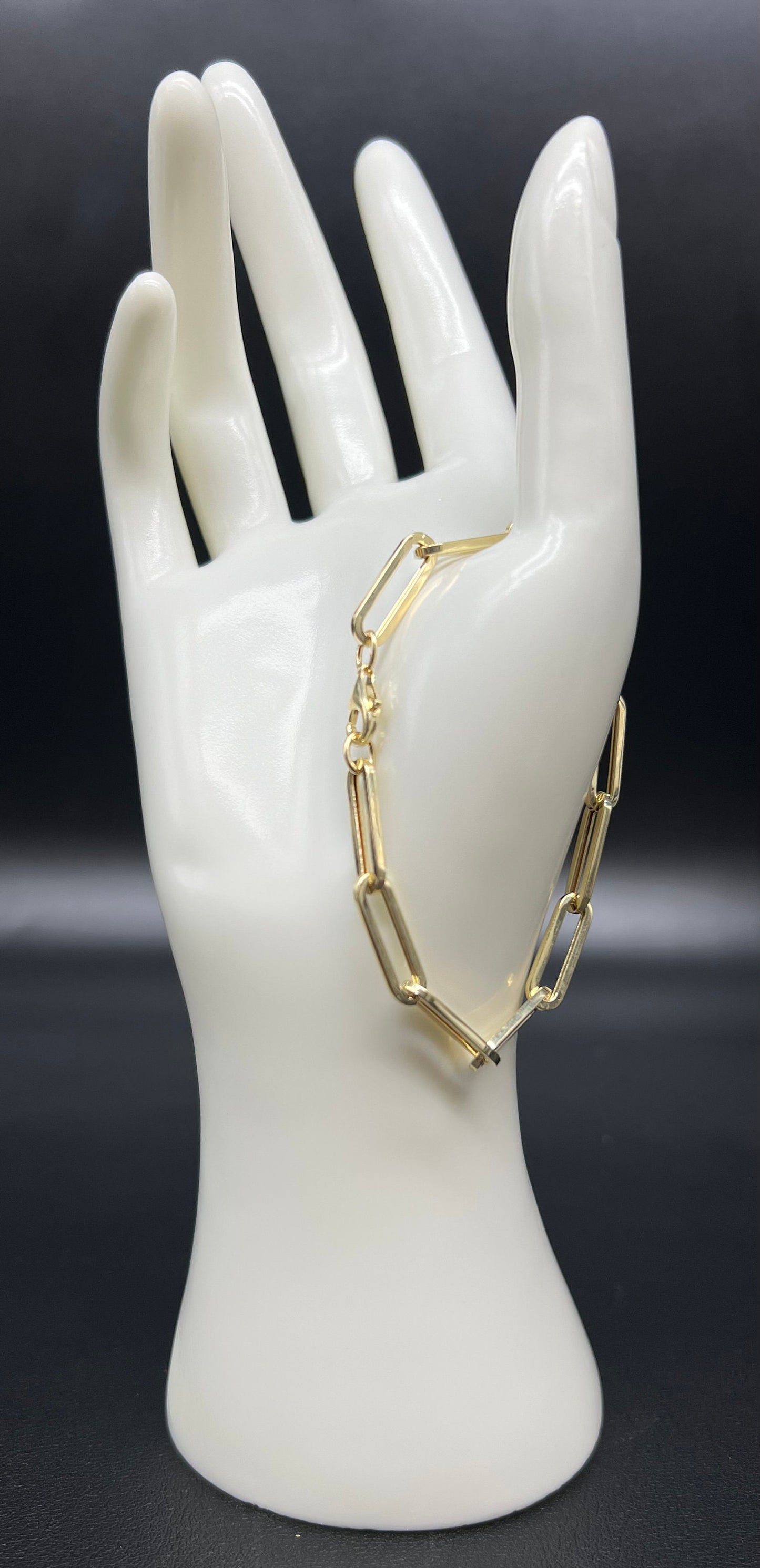 Real 14k Gold Paperclip Chain Bracelet 3MM - 9MM, 14k Yellow Gold Women Bracelet,Fancy Gold Bracelet,14k Gold Paperclips Bracelet