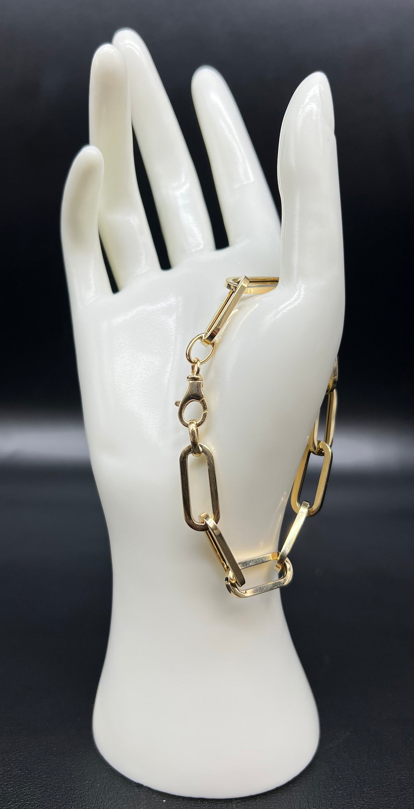 Real 14k Gold Paperclip Chain Bracelet 3MM - 9MM, 14k Yellow Gold Women Bracelet,Fancy Gold Bracelet,14k Gold Paperclips Bracelet