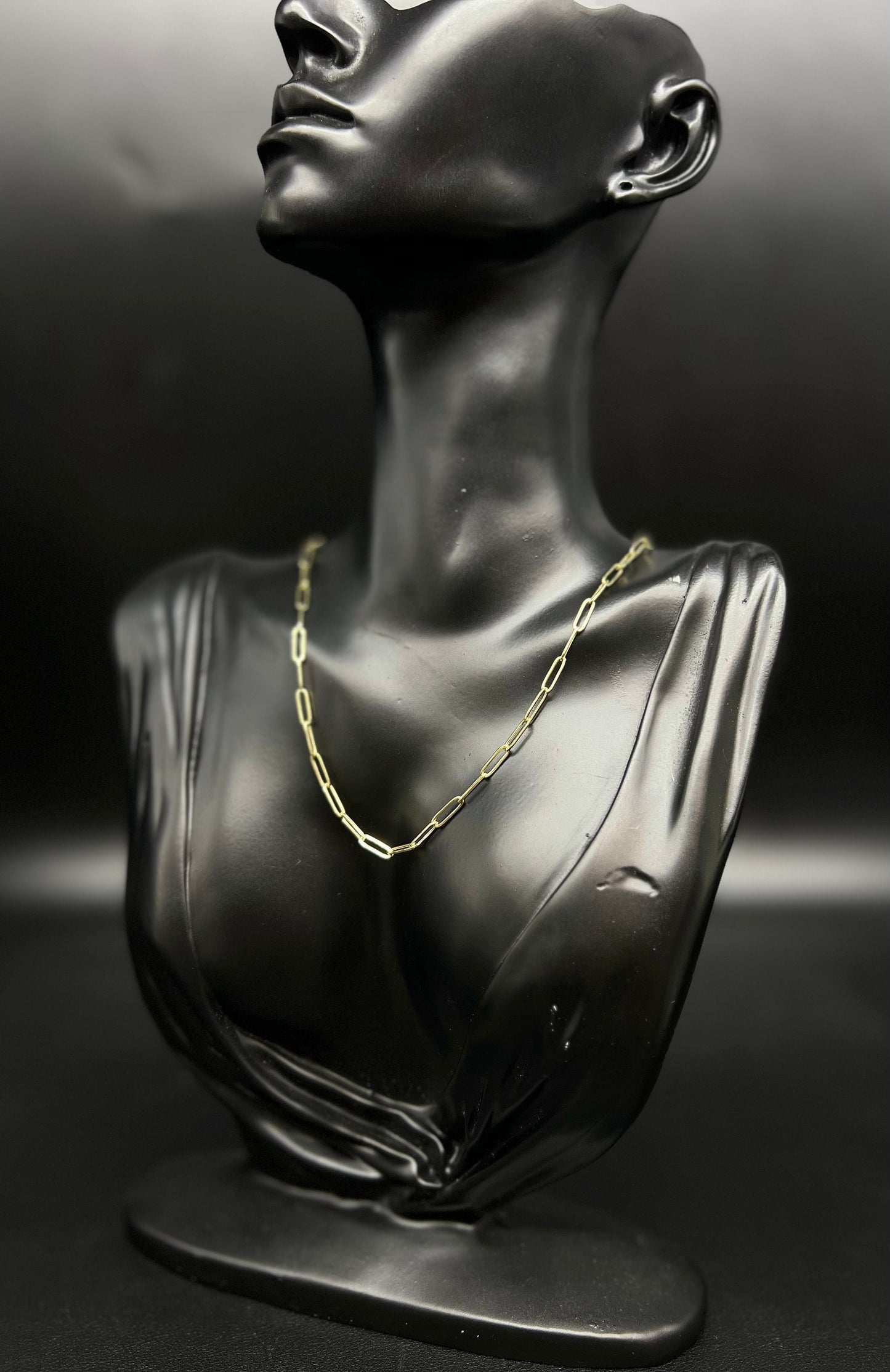 14K Yellow Gold Paperclip Chain Necklace, 14K Real Gold Paperclips Necklace 3mm-9mm, Fancy Women Necklace, Real 14k Yellow Gold