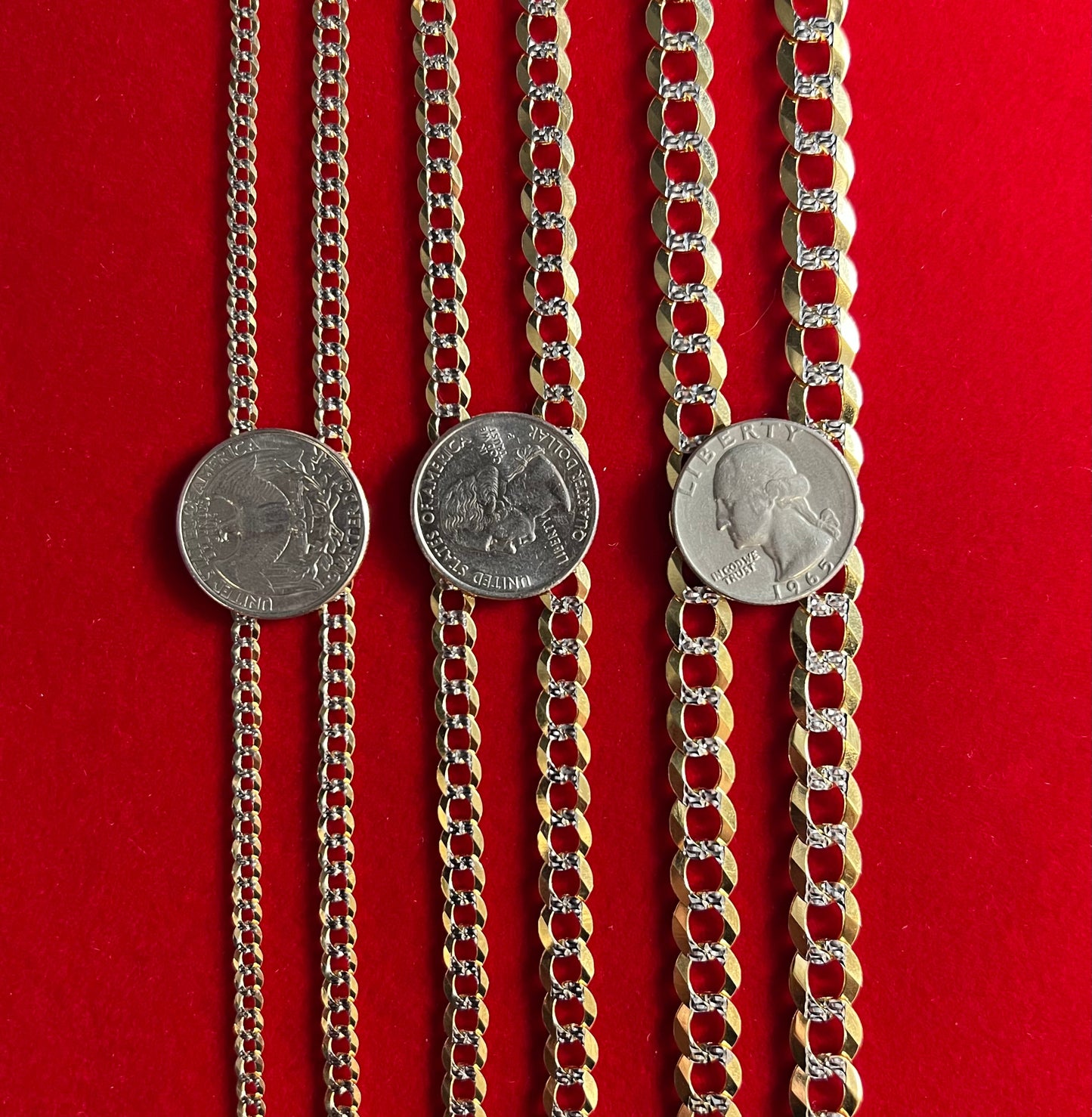 14K Real SOLID Gold Pave Cuban Curb Link Bracelet, SOLID Cuban Curb, 14K SOLID Two Tone Gold Chain Bracelet Man and Woman,14K Heavy Chain