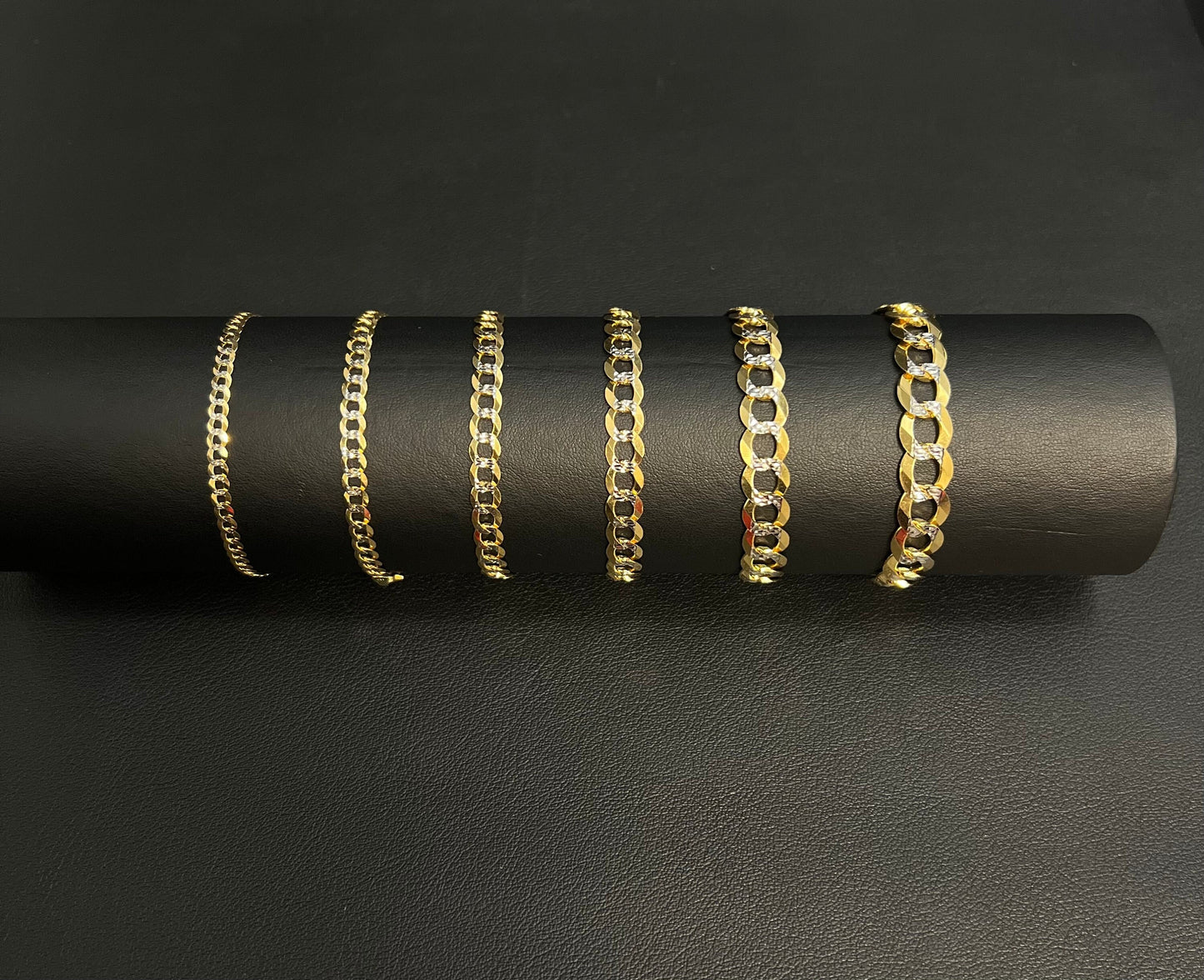 14K Real SOLID Gold Pave Cuban Curb Link Bracelet, SOLID Cuban Curb, 14K SOLID Two Tone Gold Chain Bracelet Man and Woman,14K Heavy Chain