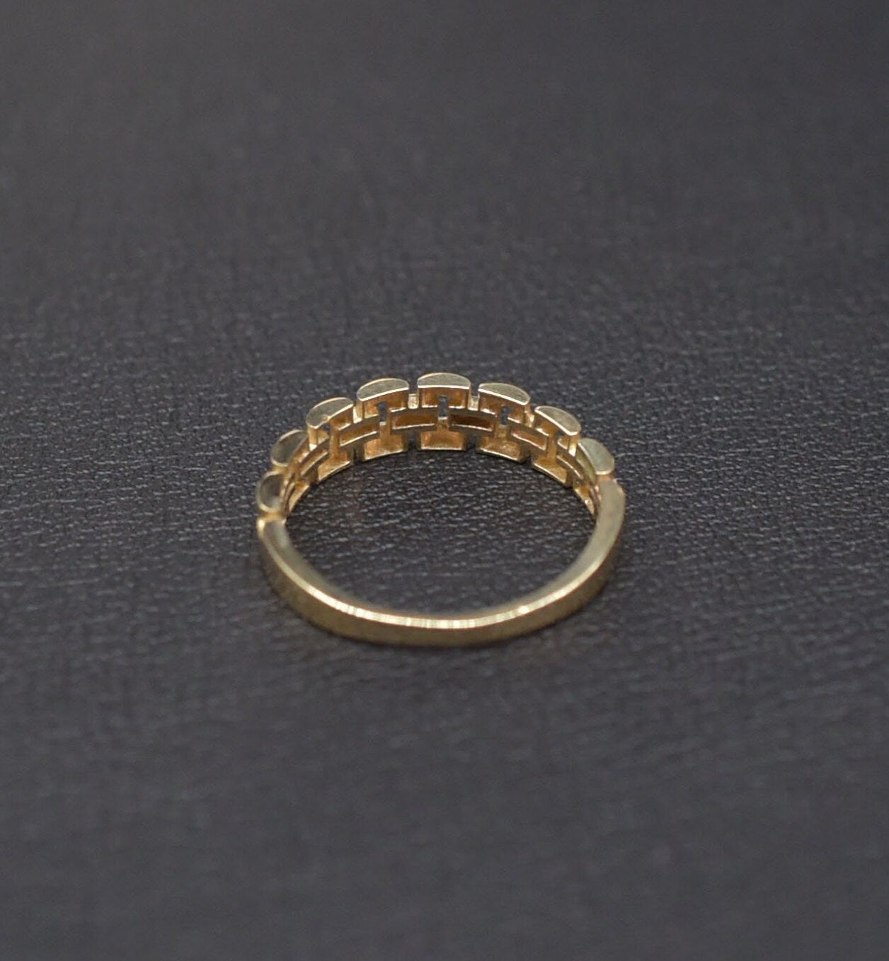 14k Solid Gold Watchband Ring, 14k Solid Gold Women Dainty Ring, Unique Design Band Ring, Gold Statement Ring, Gift, Minimalist Gold Ring