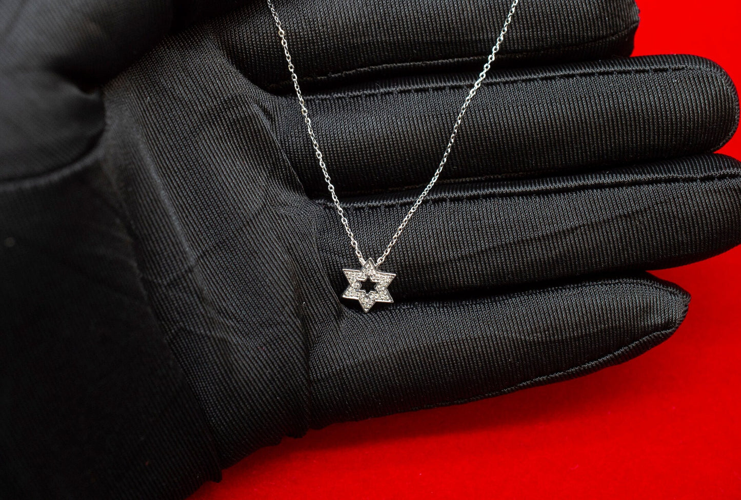 Diamond White Gold Star Necklace,14K White Gold Diamond Necklace, 14K Solid Gold Star Necklace Chain, 14k Real Diamond Dainty Women Necklace