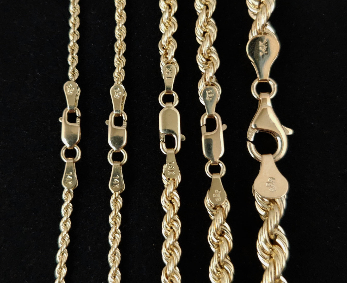 14K Gold Rope Chain Gold Rope Chain Necklace 2mm 2.3mm 2.5mm 3mm 3.5mm 4mm 6mm 18-26 inches, 14K Gold Rope Chain, 14K Gold Chain, Men Women