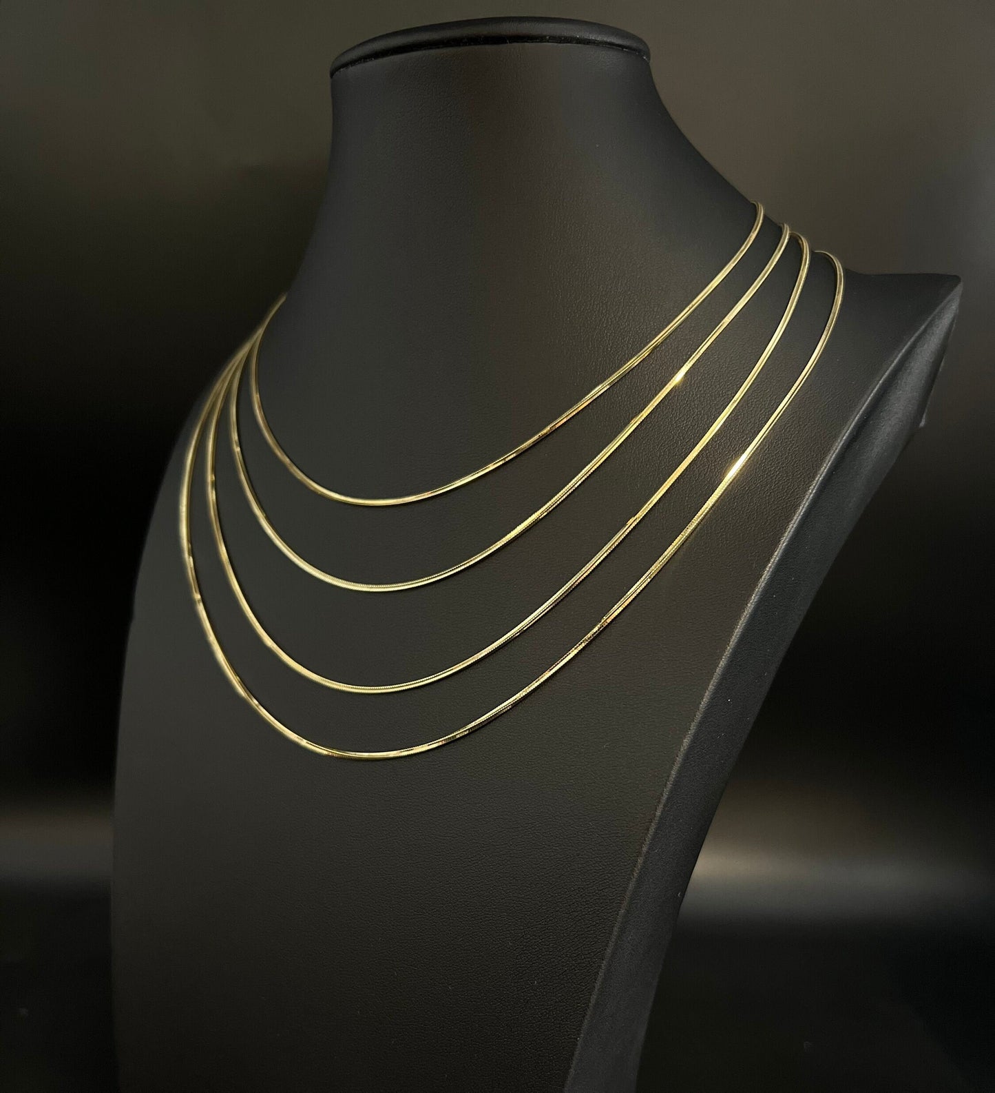 10K SOLID Gold Snake Chain, 10k Real Gold 1.5mm Heavy Box Chain, 10k Gold Herringbone Chain, 1OK Solid Gold Square Snake Pendant Chain