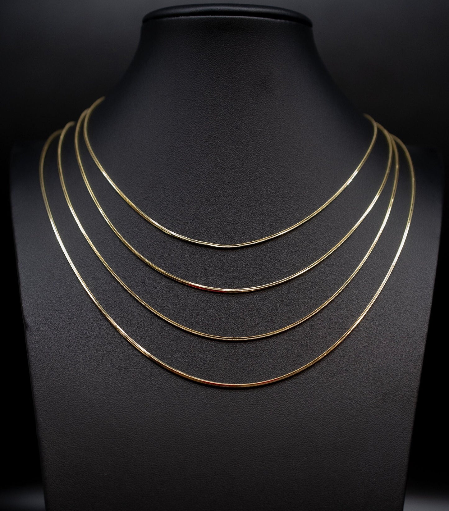 10K SOLID Gold Snake Chain, 10k Real Gold 1.5mm Heavy Box Chain, 10k Gold Herringbone Chain, 1OK Solid Gold Square Snake Pendant Chain