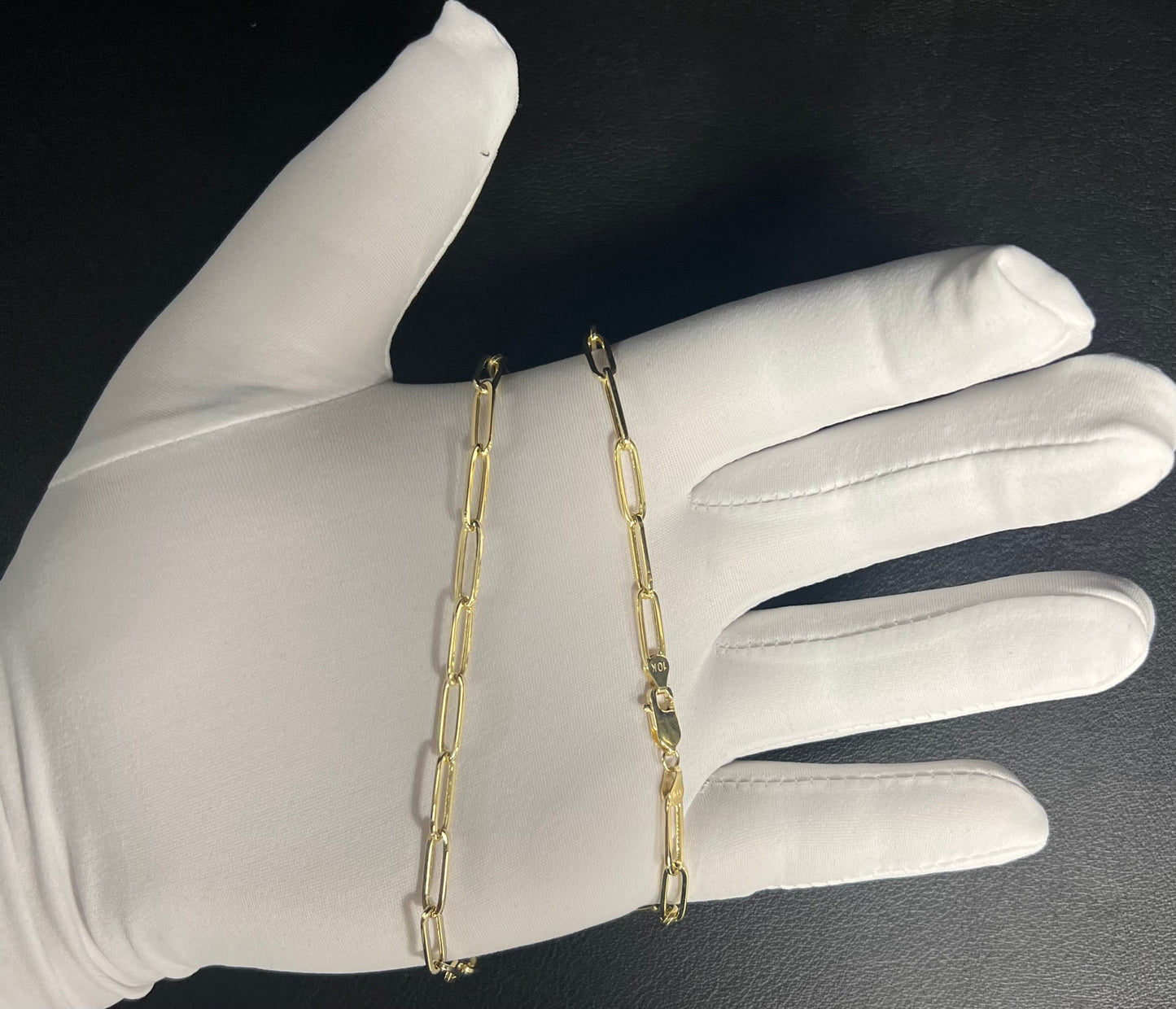 10K Real Yellow Gold Paperclip Chain Necklace and Bracelet,10k 2.3mm, 3mm, 4.5mm Real Gold, 10k Gold Paperclips Chain,10K Fancy Paperclips