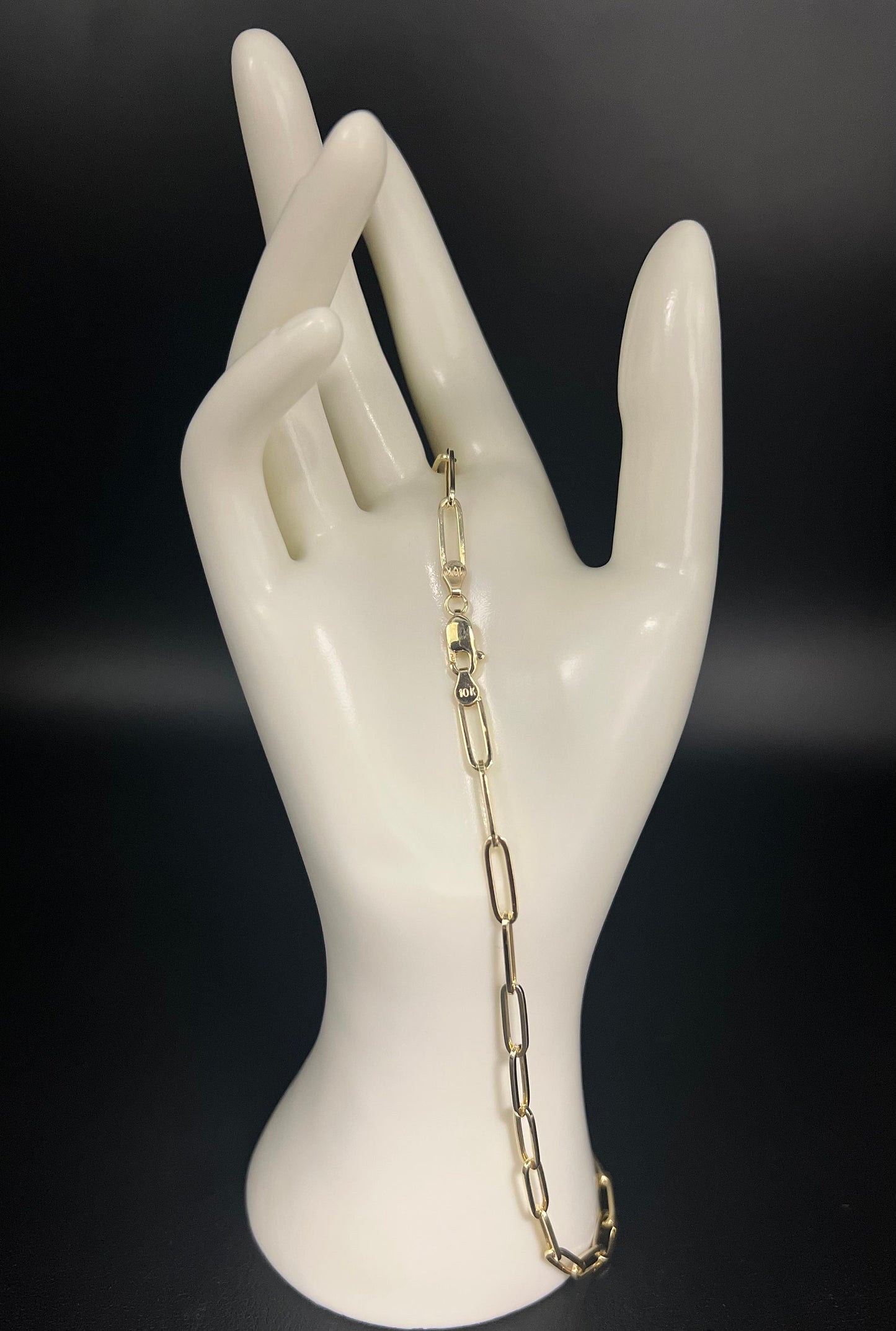 10K Real Yellow Gold Paperclip Chain Necklace and Bracelet,10k 2.3mm, 3mm, 4.5mm Real Gold, 10k Gold Paperclips Chain,10K Fancy Paperclips
