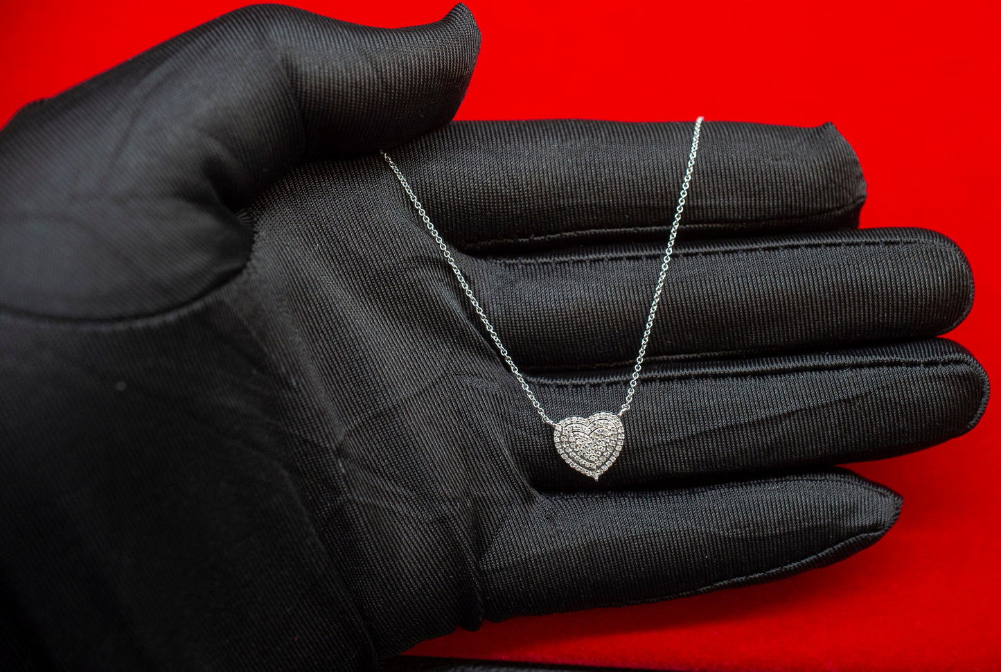 14k Solid Gold Natural Diamond Heart Necklace, 14K Gold Diamond Necklace , 14K Solid Gold Heart Necklace, 14k Real Diamond Women Necklace