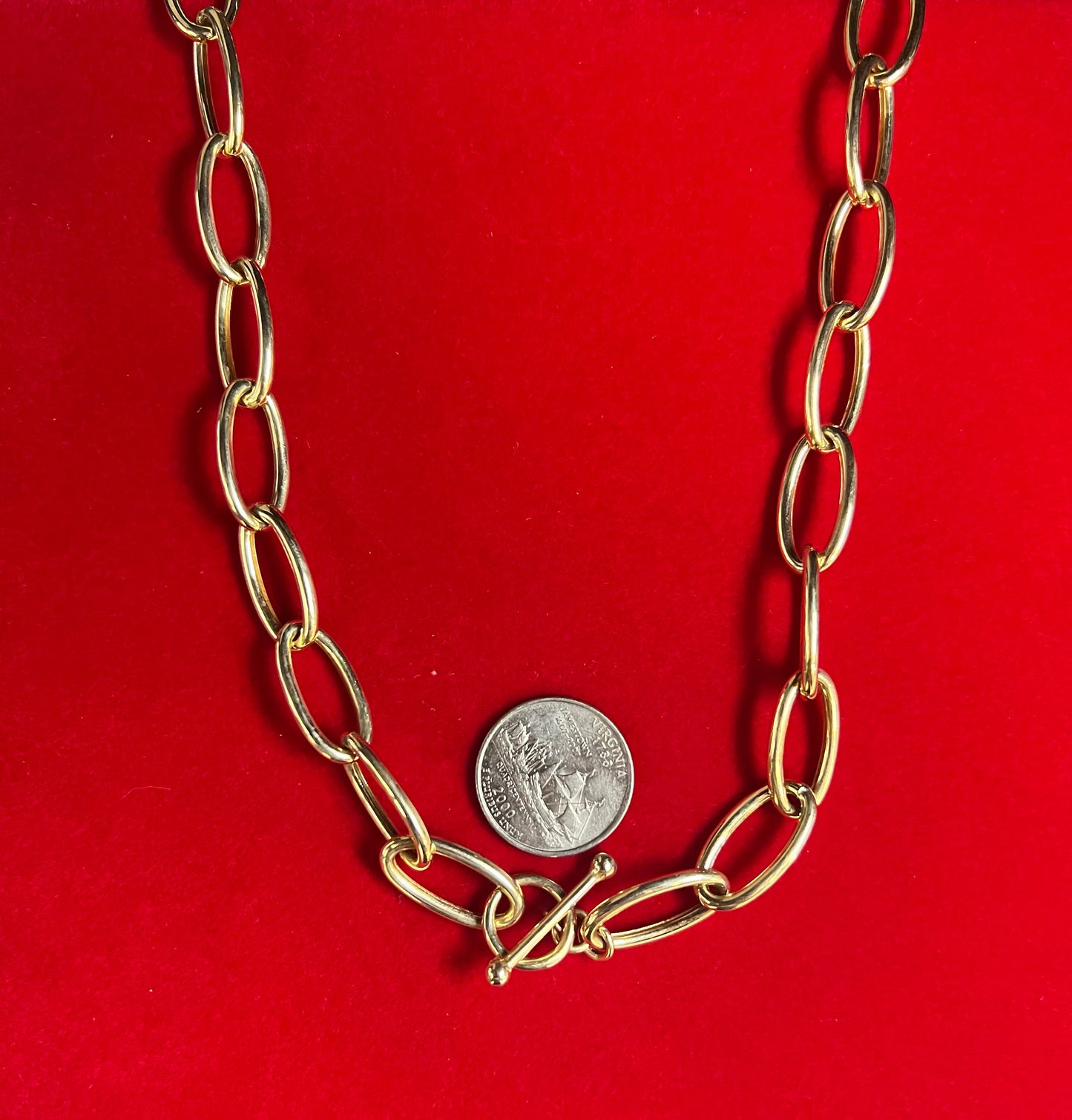 14k Real Solid Gold Oval Link Chain, 14k Gold 12mm Oval Link Necklace and Bracelet, 14k Yellow Gold Chunky Link Chain, 14k Oval Link Chain
