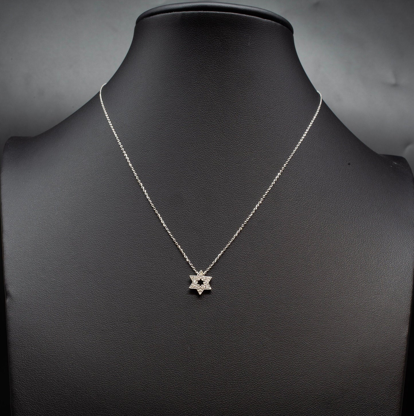 Diamond White Gold Star Necklace,14K White Gold Diamond Necklace, 14K Solid Gold Star Necklace Chain, 14k Real Diamond Dainty Women Necklace